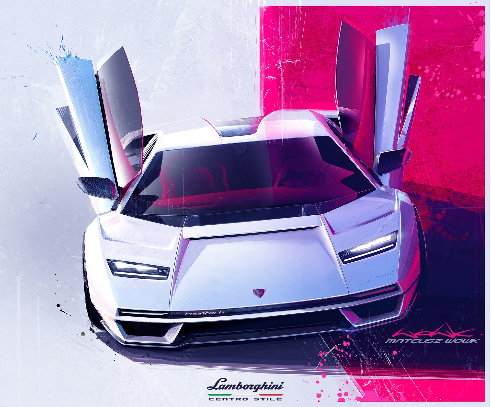Download 2022 Lamborghini Countach LPI 800-4 - Design Sketch HD Wallpaper 1921x1593 #129