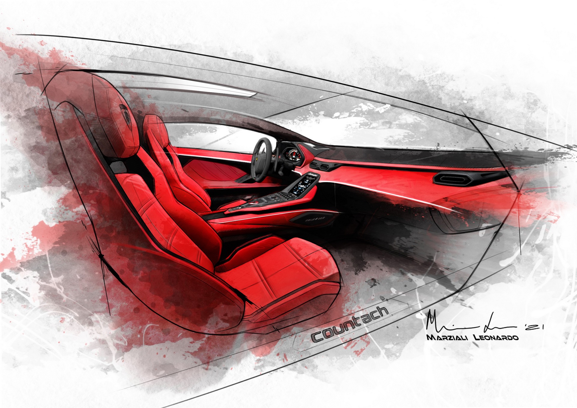Download 2022 Lamborghini Countach LPI 800-4 - Design Sketch HD Wallpaper 1921x1359 #138