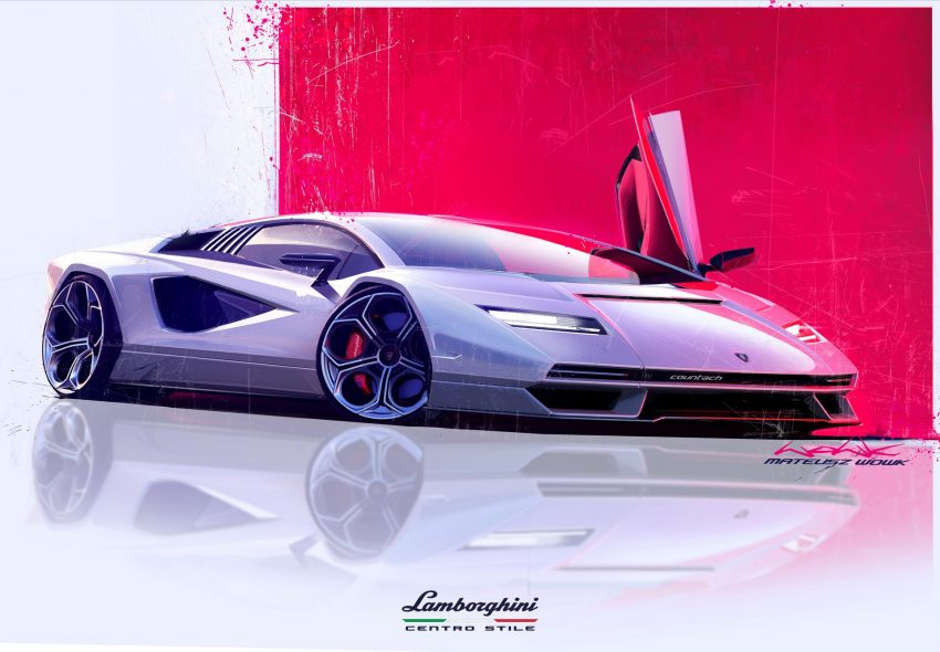 2022 Lamborghini Countach LPI 800-4 - Design Sketch Wallpaper 850x590 #130