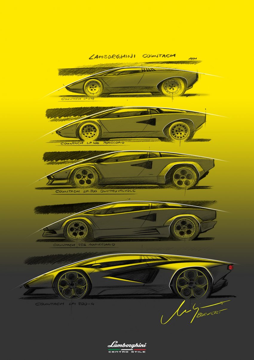 2022 Lamborghini Countach LPI 800-4 - Design Sketch Phone Wallpaper 850x1202 #144