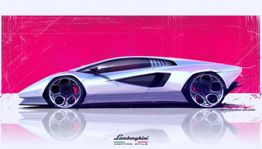 2022 Lamborghini Countach LPI 800-4 - Design Sketch Wallpaper 850x484 #131