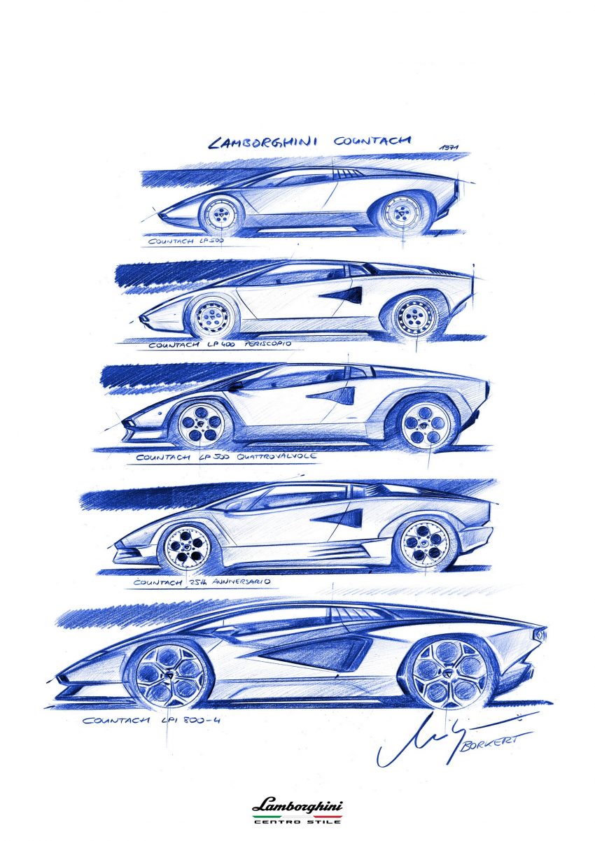 2022 Lamborghini Countach LPI 800-4 - Design Sketch Phone Wallpaper 850x1202 #143