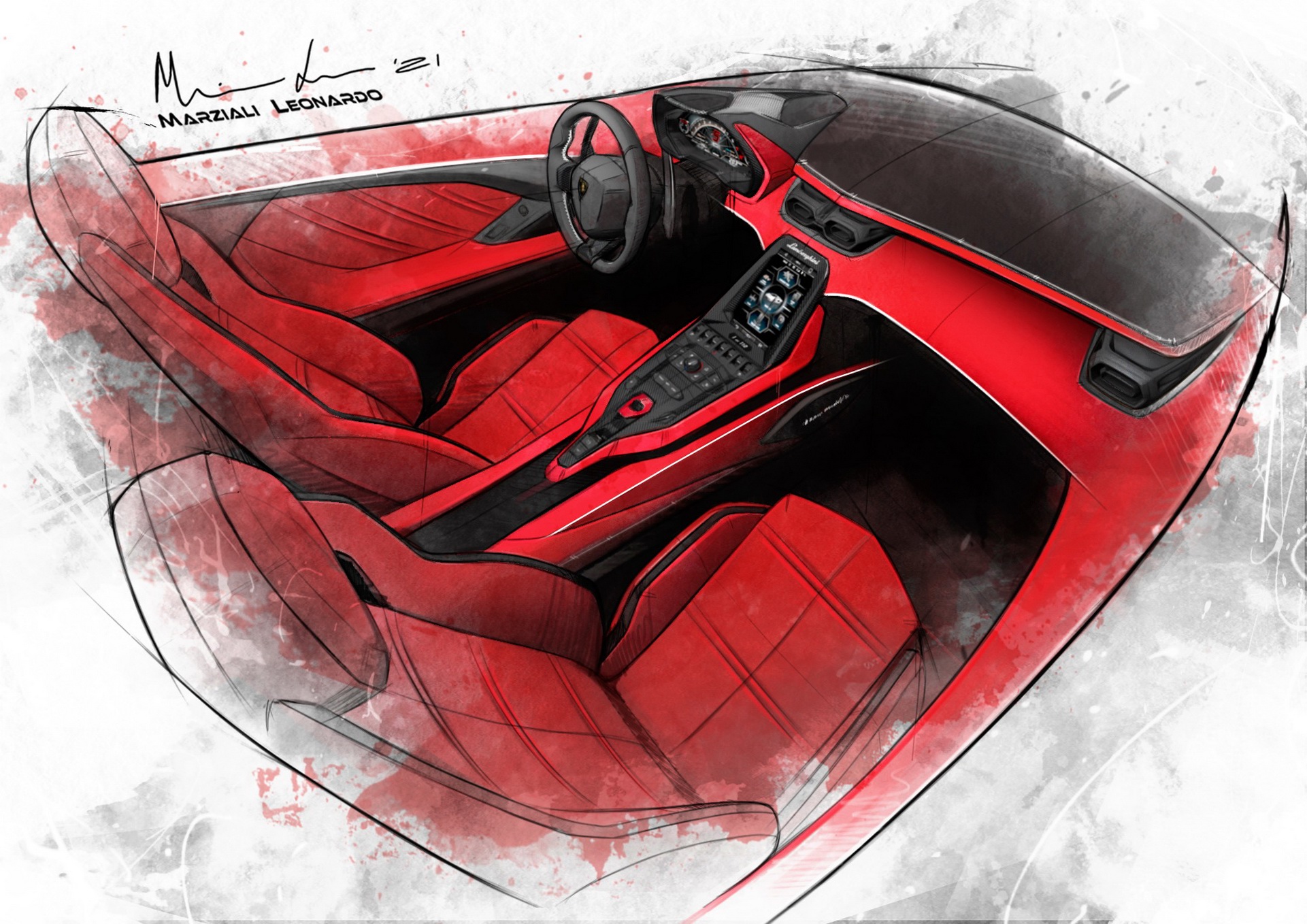 Download 2022 Lamborghini Countach LPI 800-4 - Design Sketch HD Wallpaper 1921x1358 #136