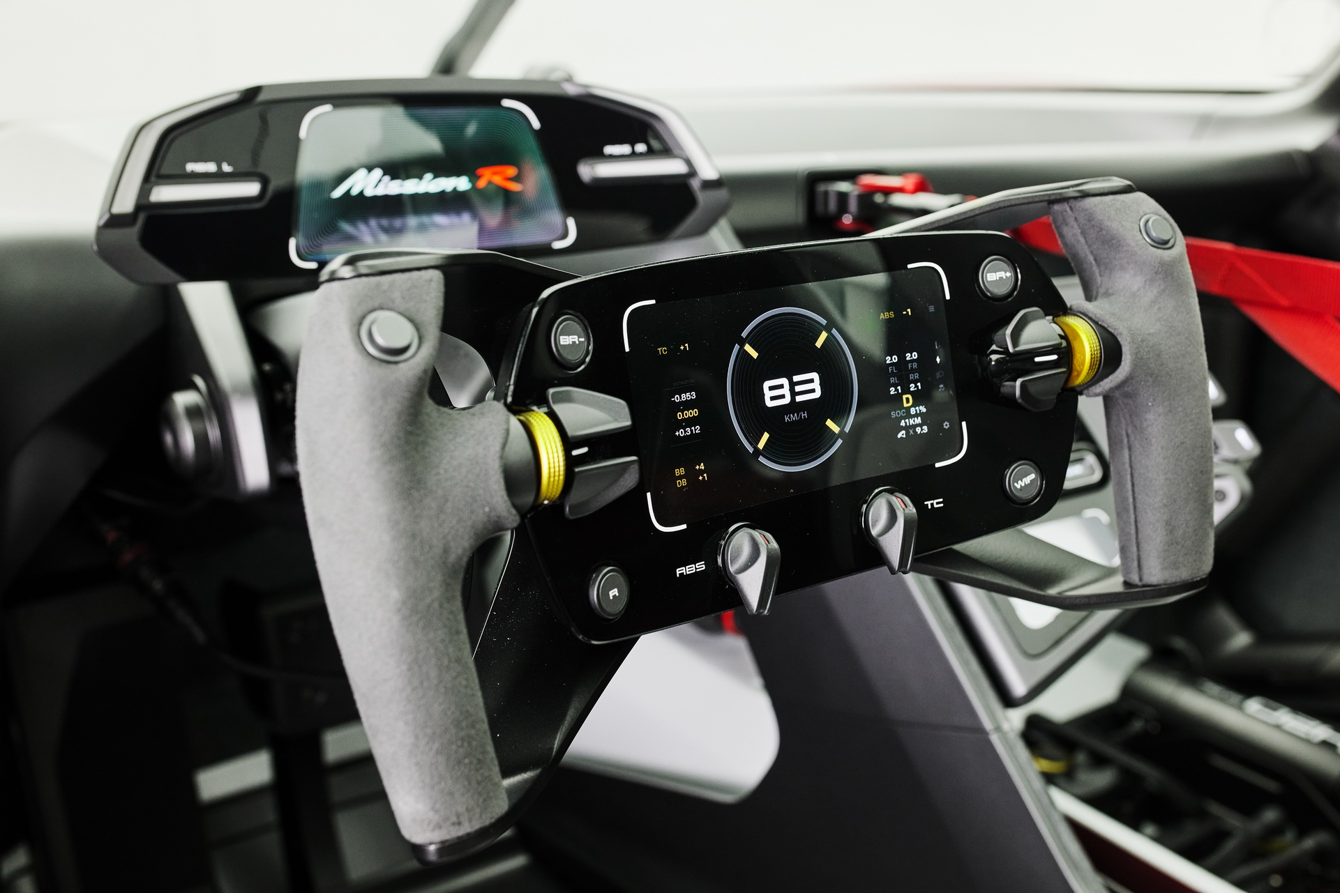 Download 2021 Porsche Mission R Concept - Interior, Steering Wheel HD Wallpaper 1921x1281 #49