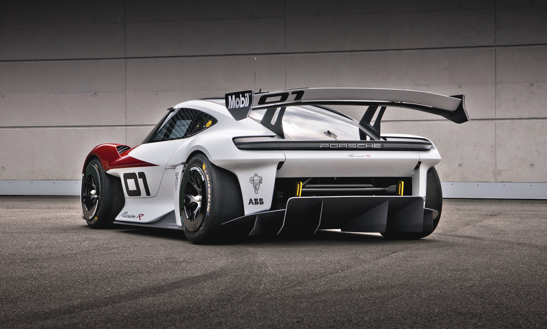 Download 2021 Porsche Mission R Concept - Rear HD Wallpaper 1920x1157 #3