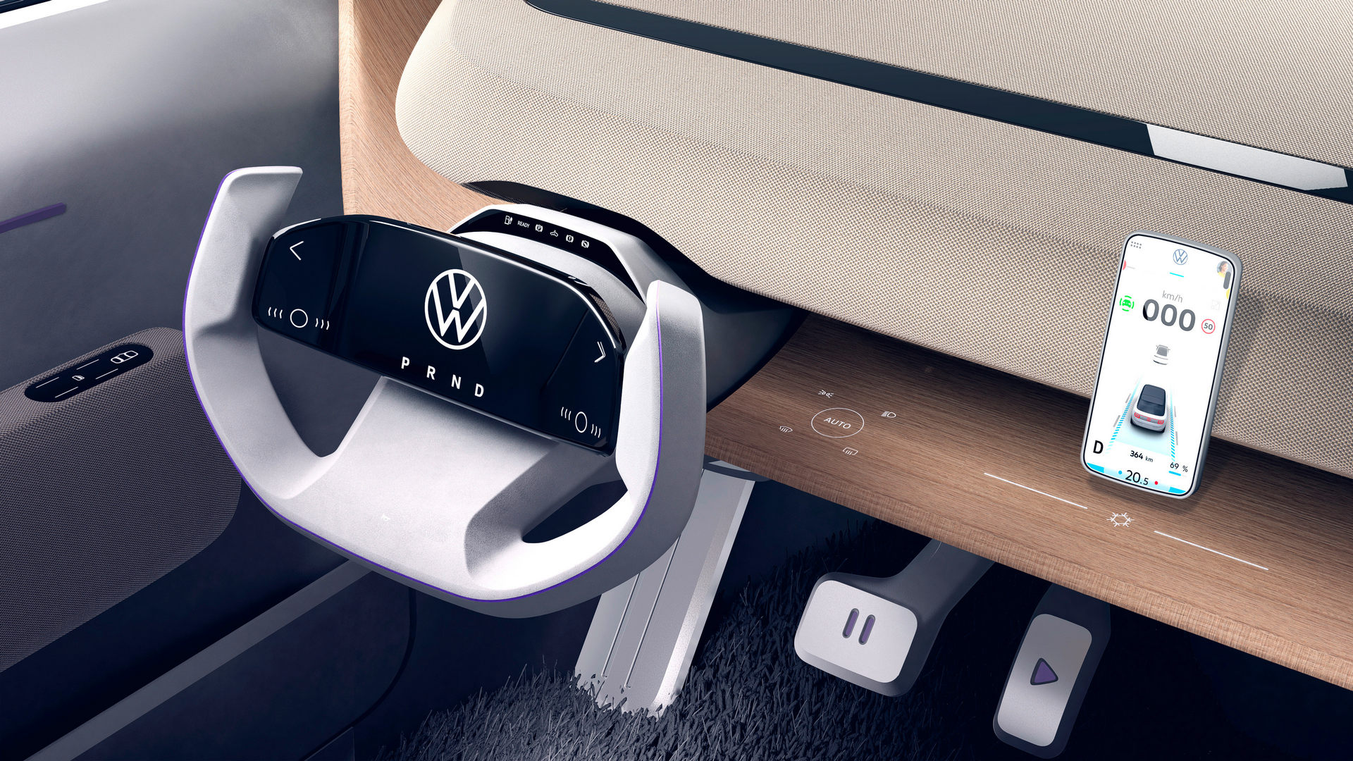 Download 2021 Volkswagen ID.Life Concept - Interior, Steering Wheel HD Wallpaper 1920x1080 #16