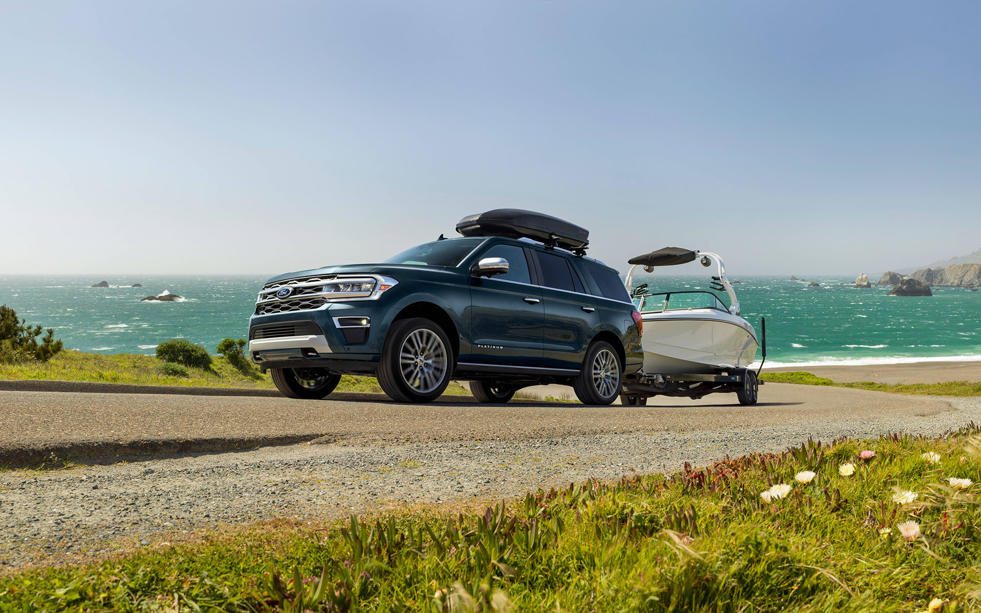 Download 2022 Ford Expedition Platinum - Front Three-Quarter HD Wallpaper 1920x1200 #2