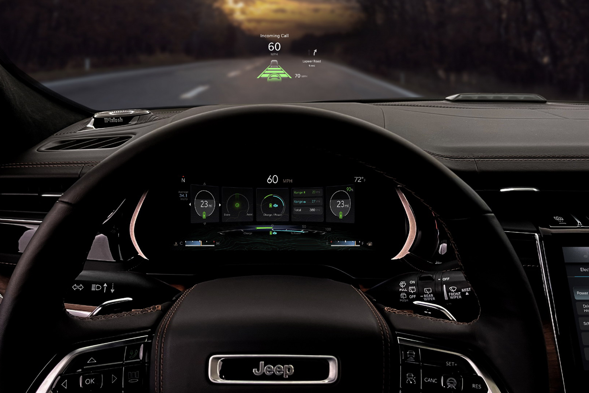 Download 2022 Jeep Grand Cherokee Summit Reserve - Interior, Head-Up Display HD Wallpaper 1921x1281 #24