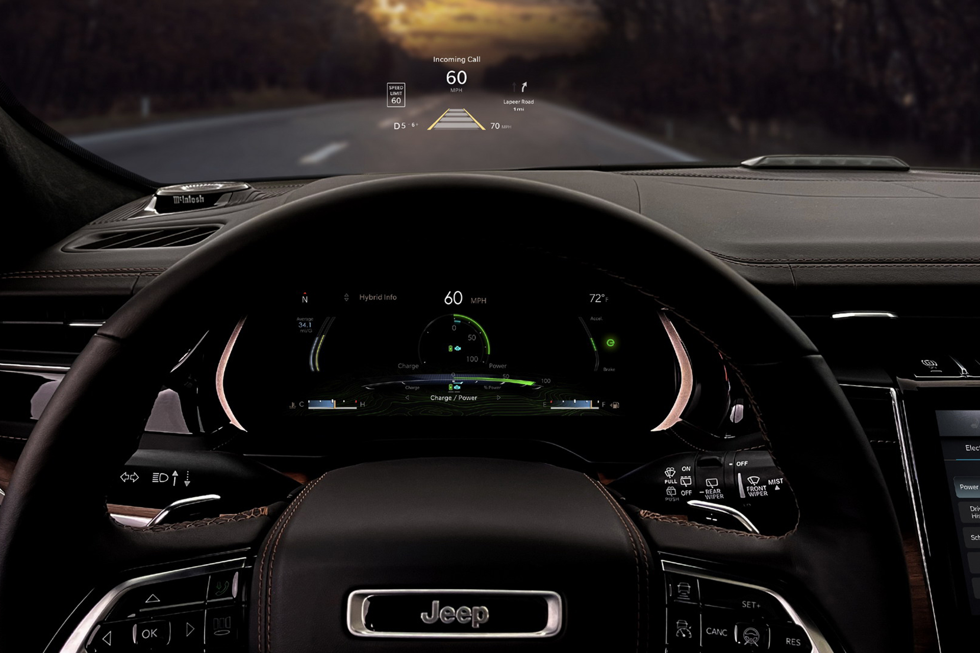 Download 2022 Jeep Grand Cherokee Trailhawk 4xe - Interior, Head-Up Display HD Wallpaper 1921x1281 #53