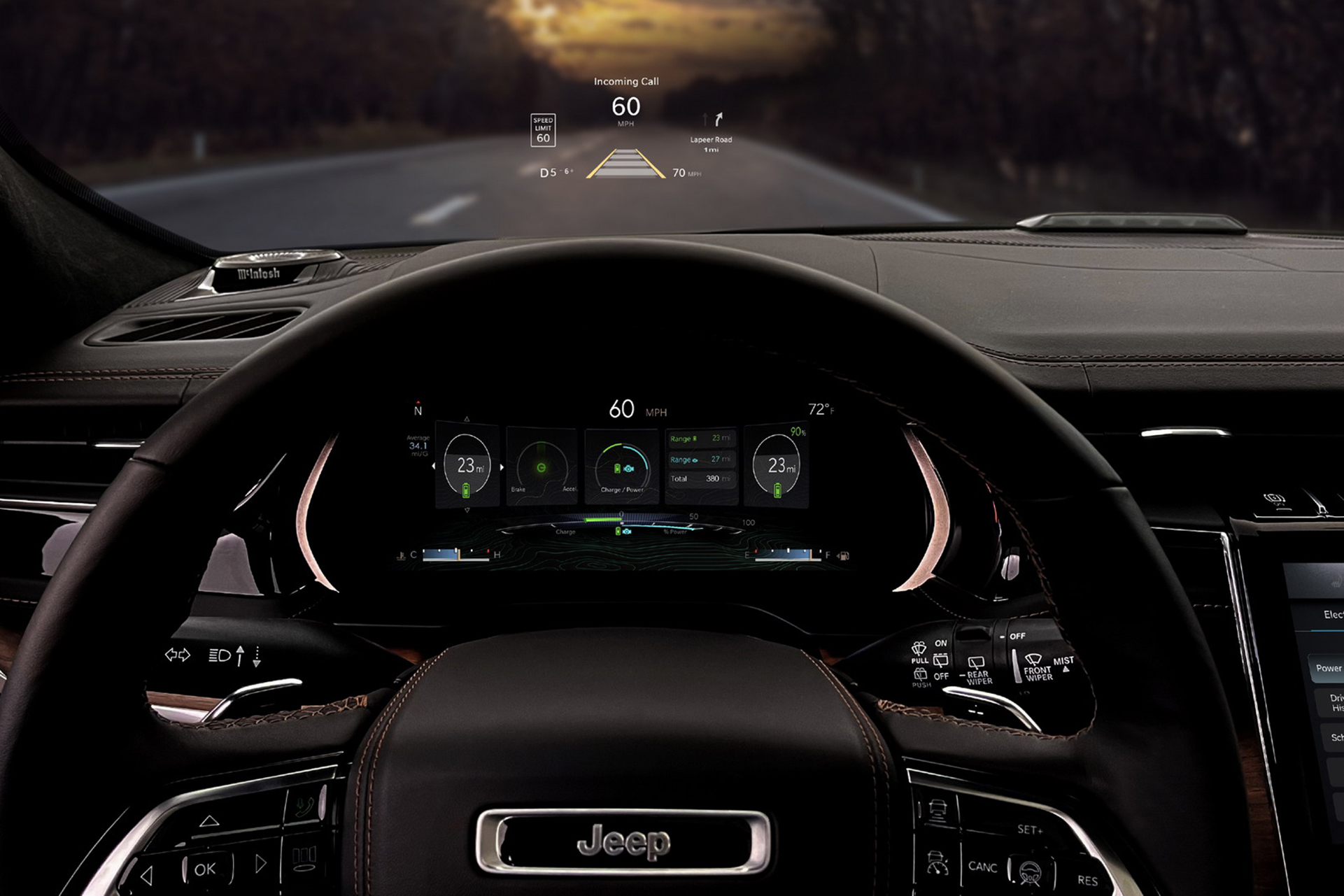 Download 2022 Jeep Grand Cherokee Trailhawk 4xe - Interior, Head-Up Display HD Wallpaper 1921x1281 #52