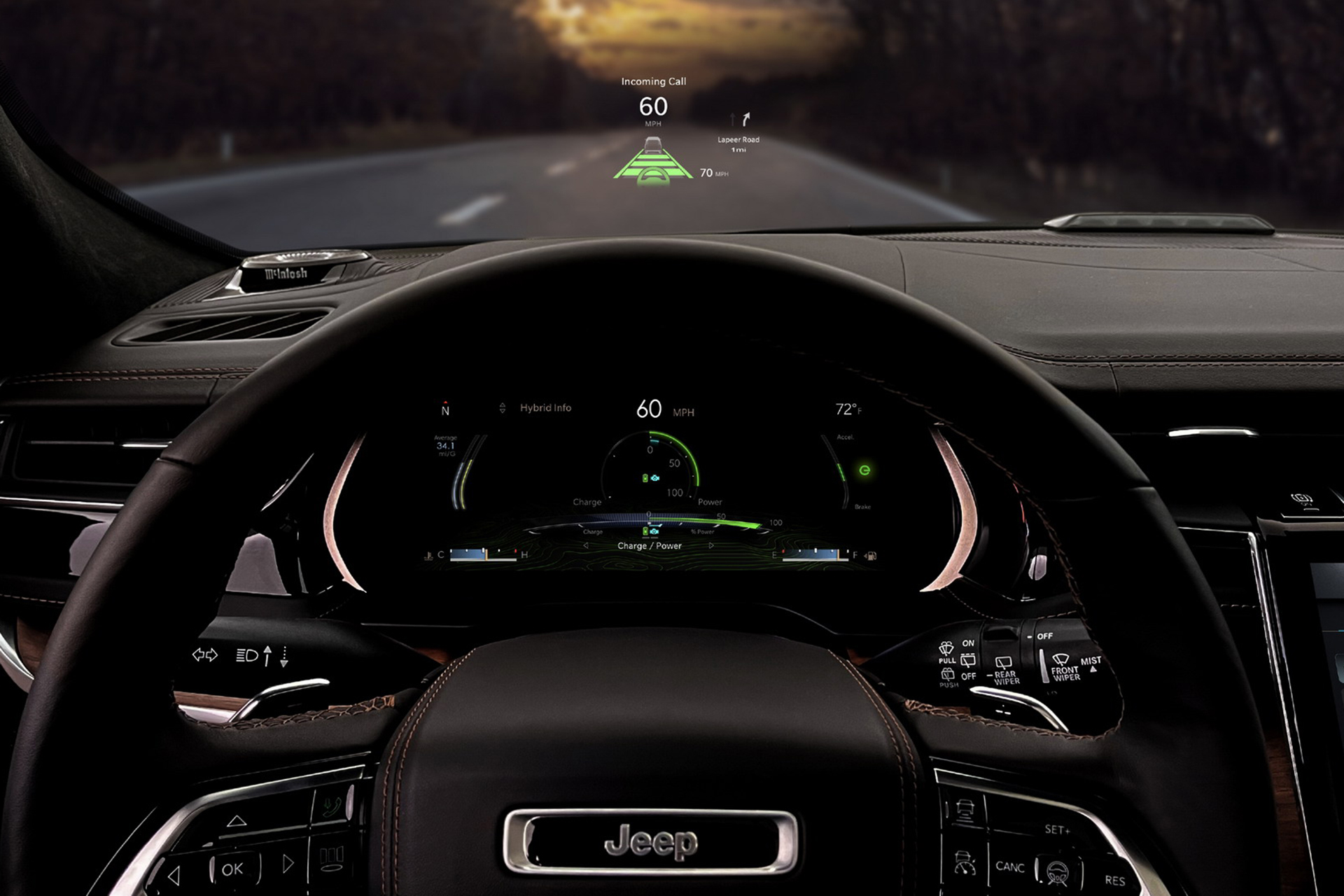Download 2022 Jeep Grand Cherokee Trailhawk - Interior, Head-Up Display HD Wallpaper 1920x1280 #41