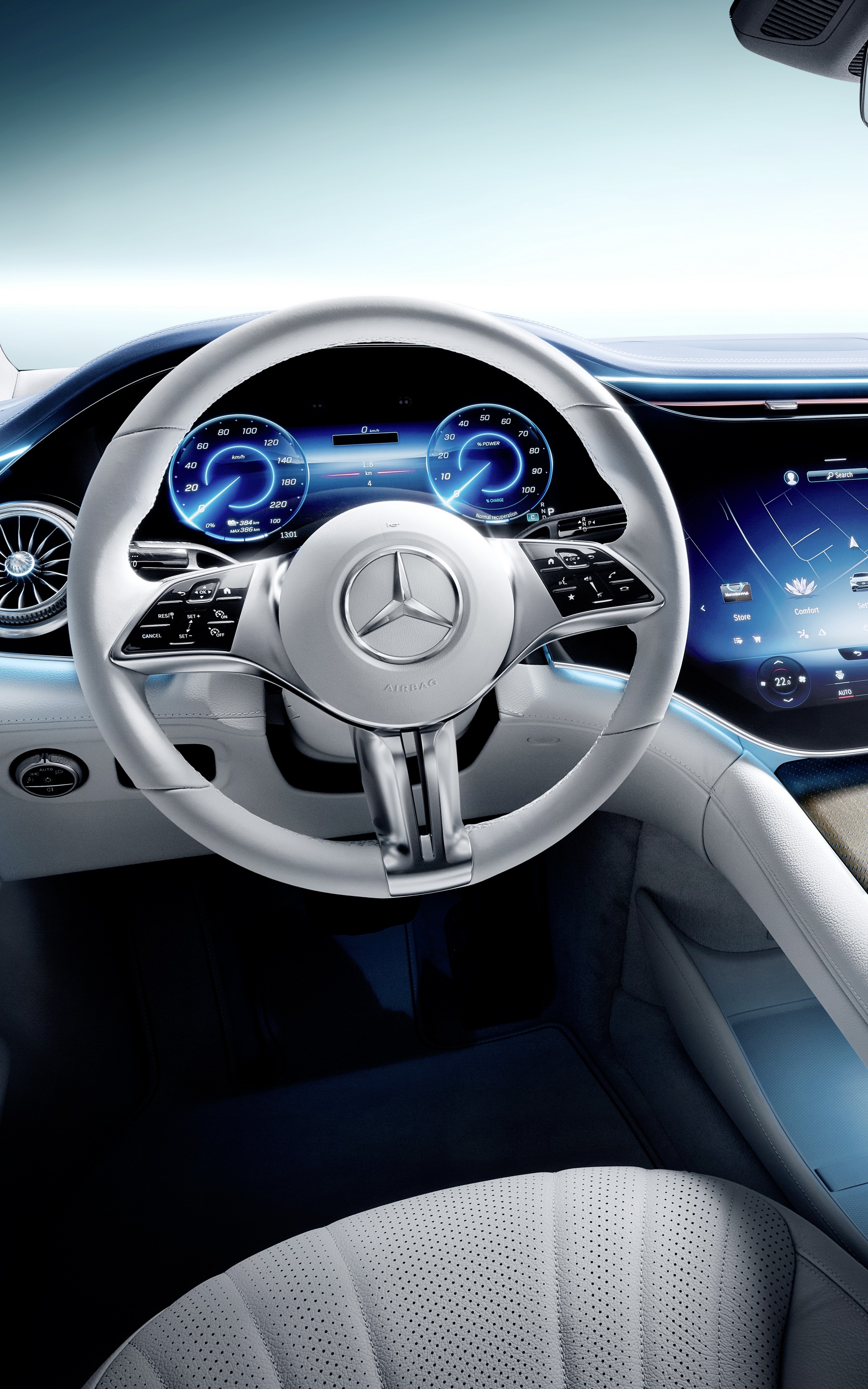 Download 2023 Mercedes-Benz EQE 350 Edition 1 AMG Line - Interior, Steering Wheel HD Phone Wallpaper 1921x3074 #81