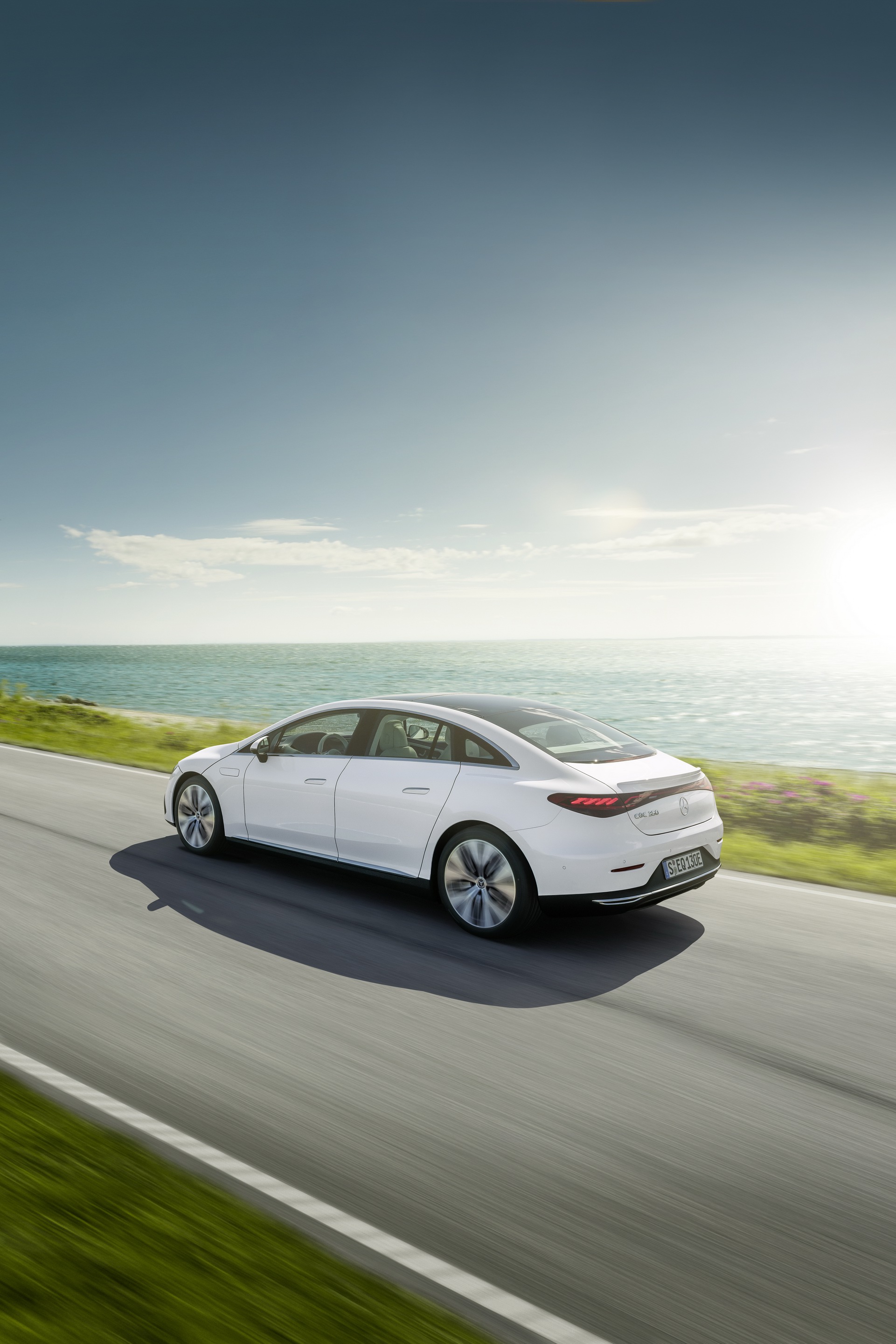 Download 2023 Mercedes-Benz EQE 350 Electric Art Line - Rear Three-Quarter HD Phone Wallpaper 1921x2880 #38