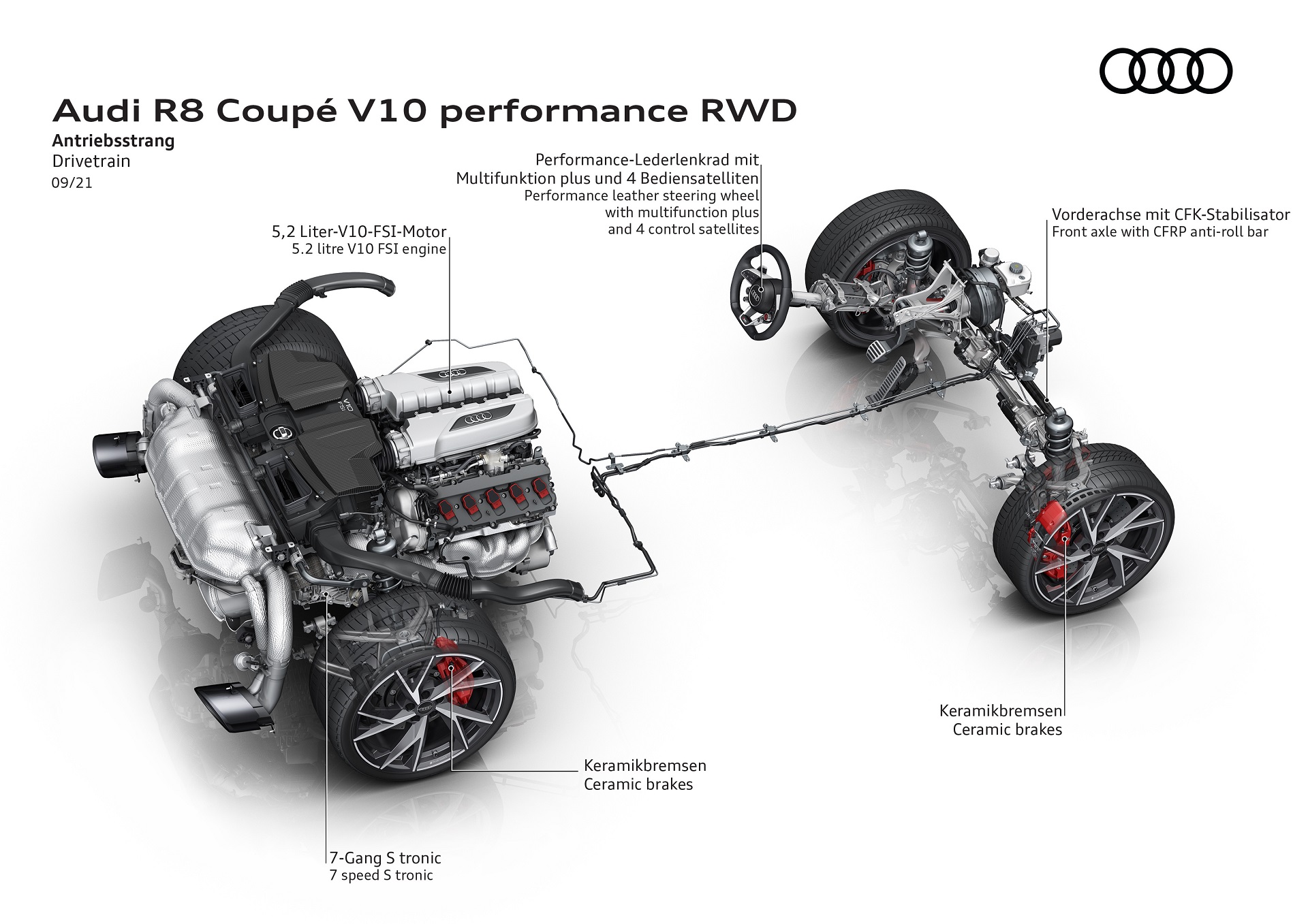 Download 2022 Audi R8 Coupe V10 Performance RWD - Drivetrain HD Wallpaper 1920x1357 #15