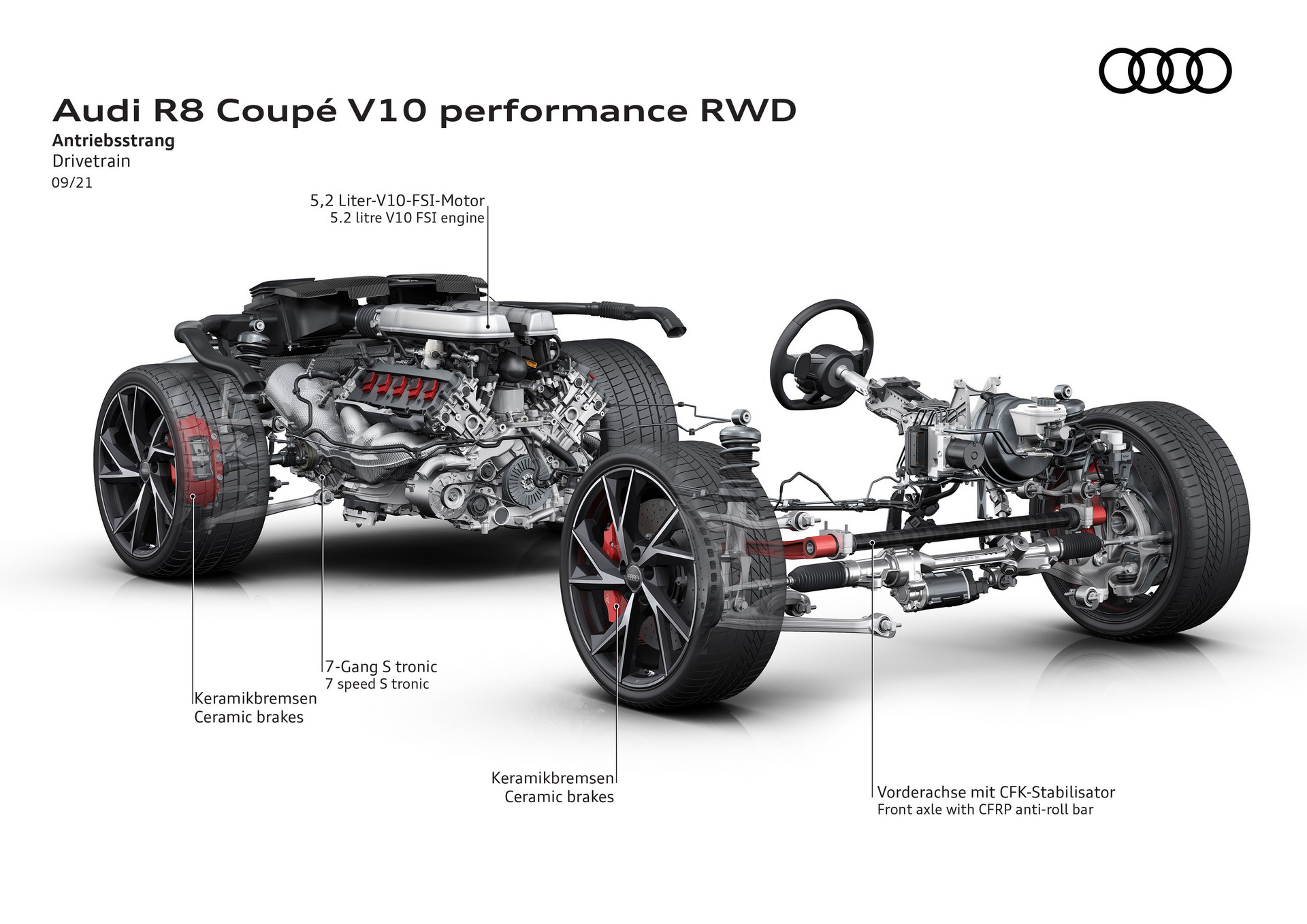 Download 2022 Audi R8 Coupe V10 Performance RWD - Drivetrain HD Wallpaper 1920x1358 #14