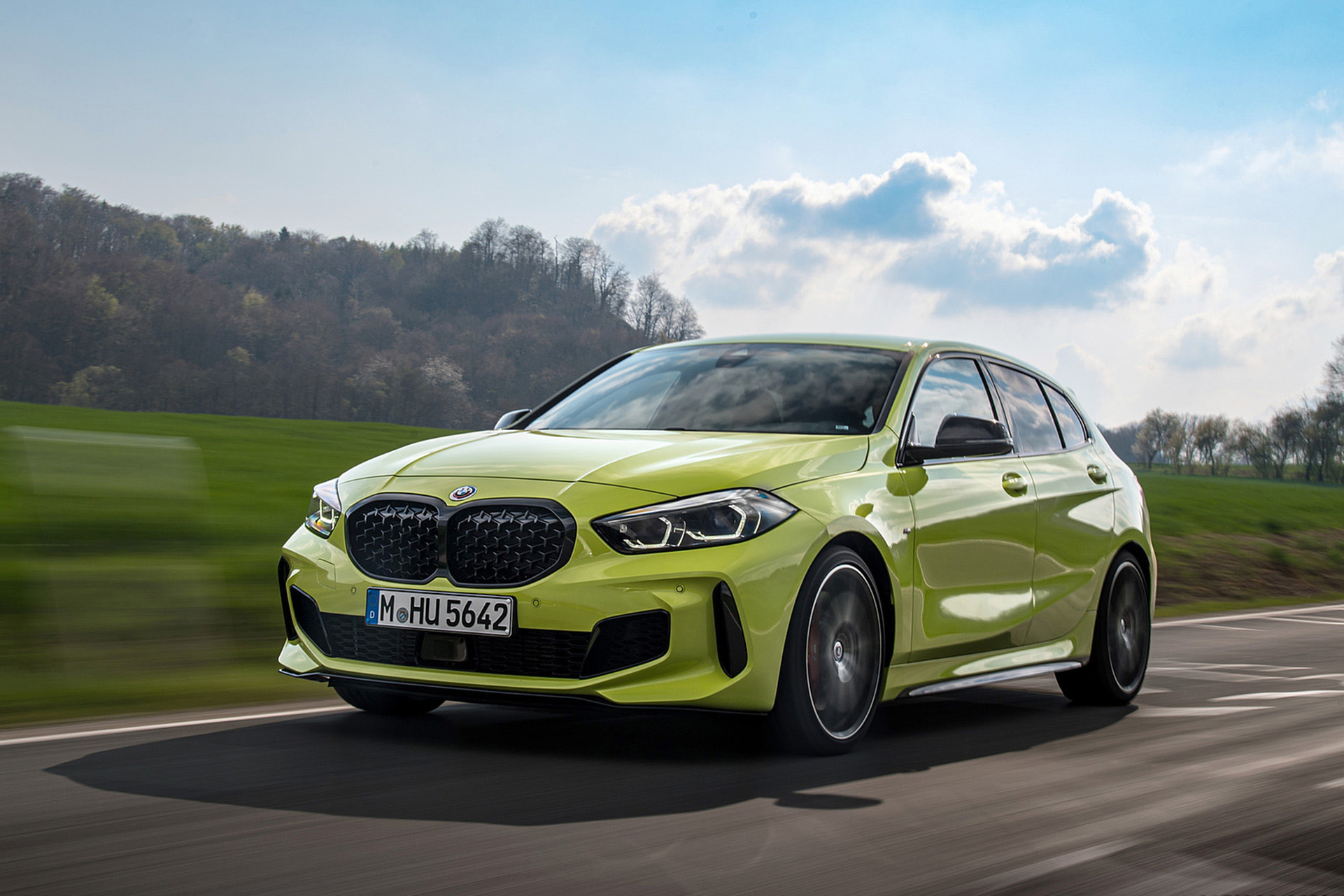 Download 2022 BMW M135i xDrive - Front Three-Quarter HD Wallpaper 1921x1281 #1