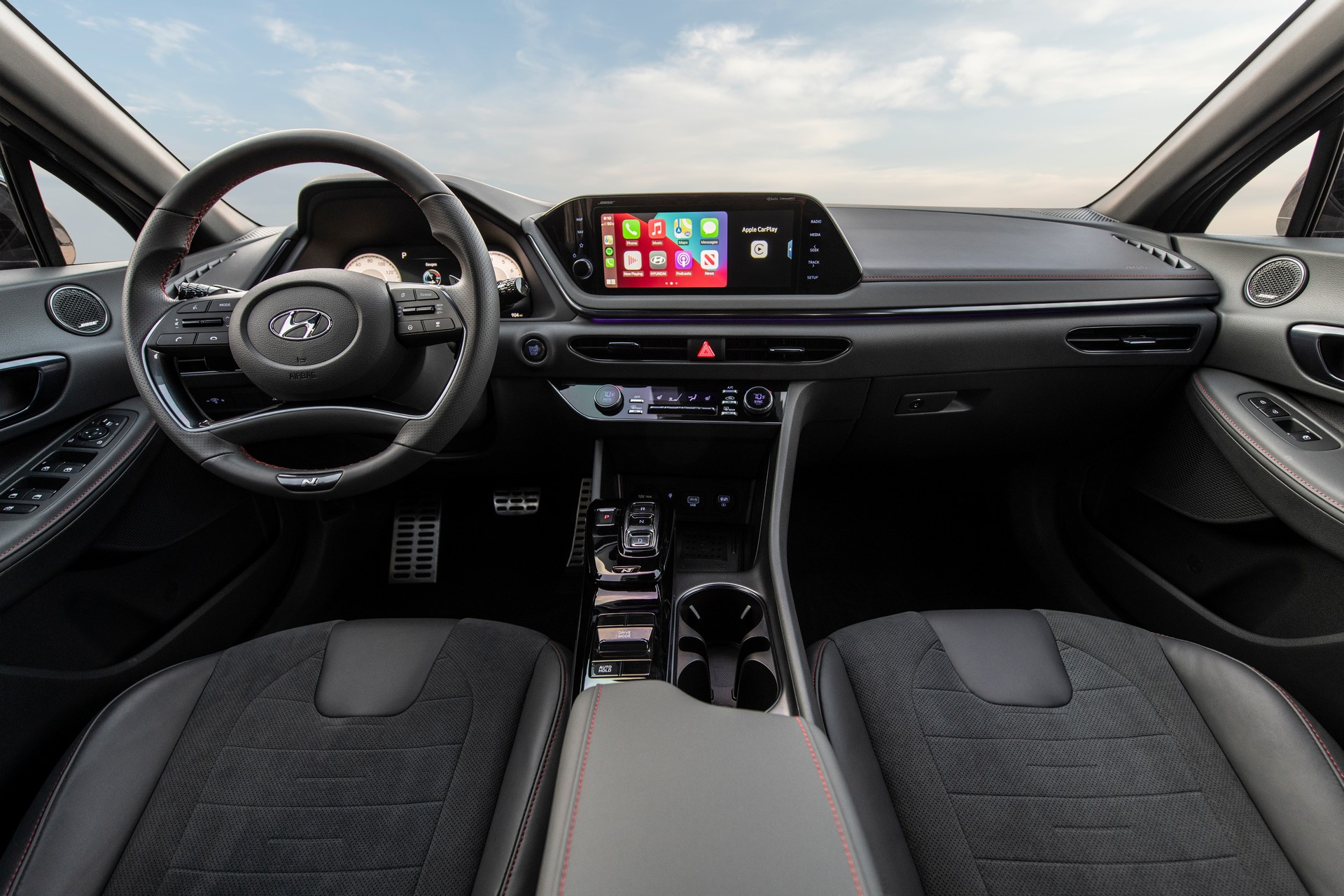 Download 2022 Hyundai Sonata N Line Night Edition - Interior, Cockpit HD Wallpaper 1920x1280 #19