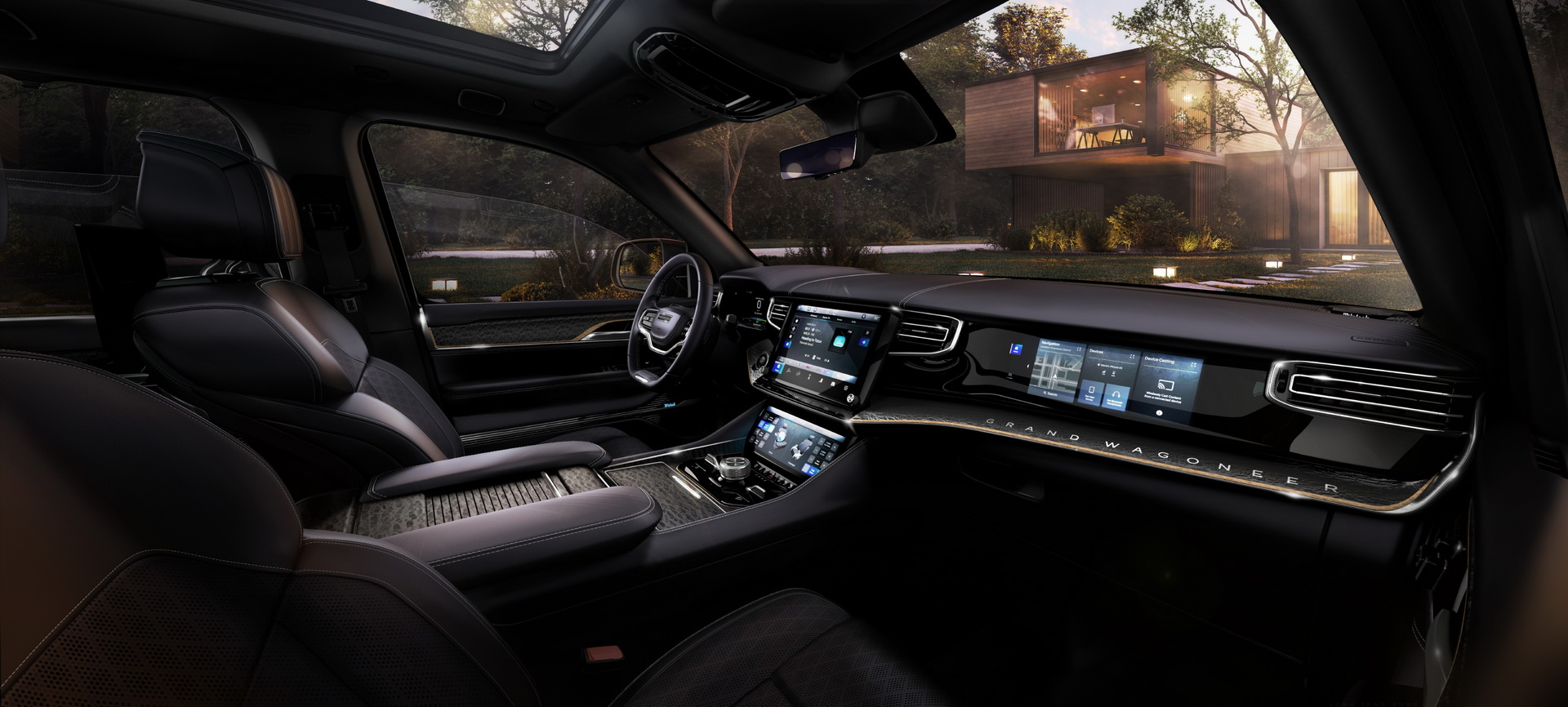 Download 2022 Jeep Grand Wagoneer Concept - Interior HD Wallpaper 1920x866 #43