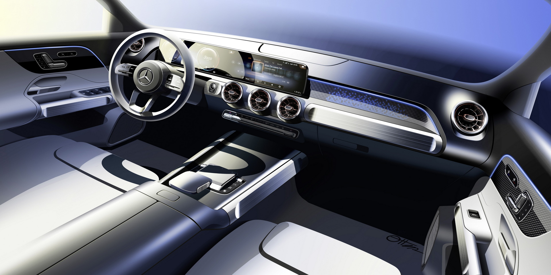 Download 2022 Mercedes-Benz EQB 350 4Matic - Design Sketch HD Wallpaper 1920x960 #65