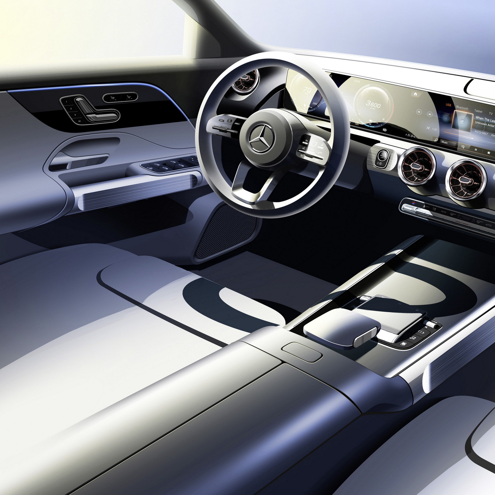 Download 2022 Mercedes-Benz EQB 350 4Matic - Design Sketch HD Wallpaper 1920x1920 #66