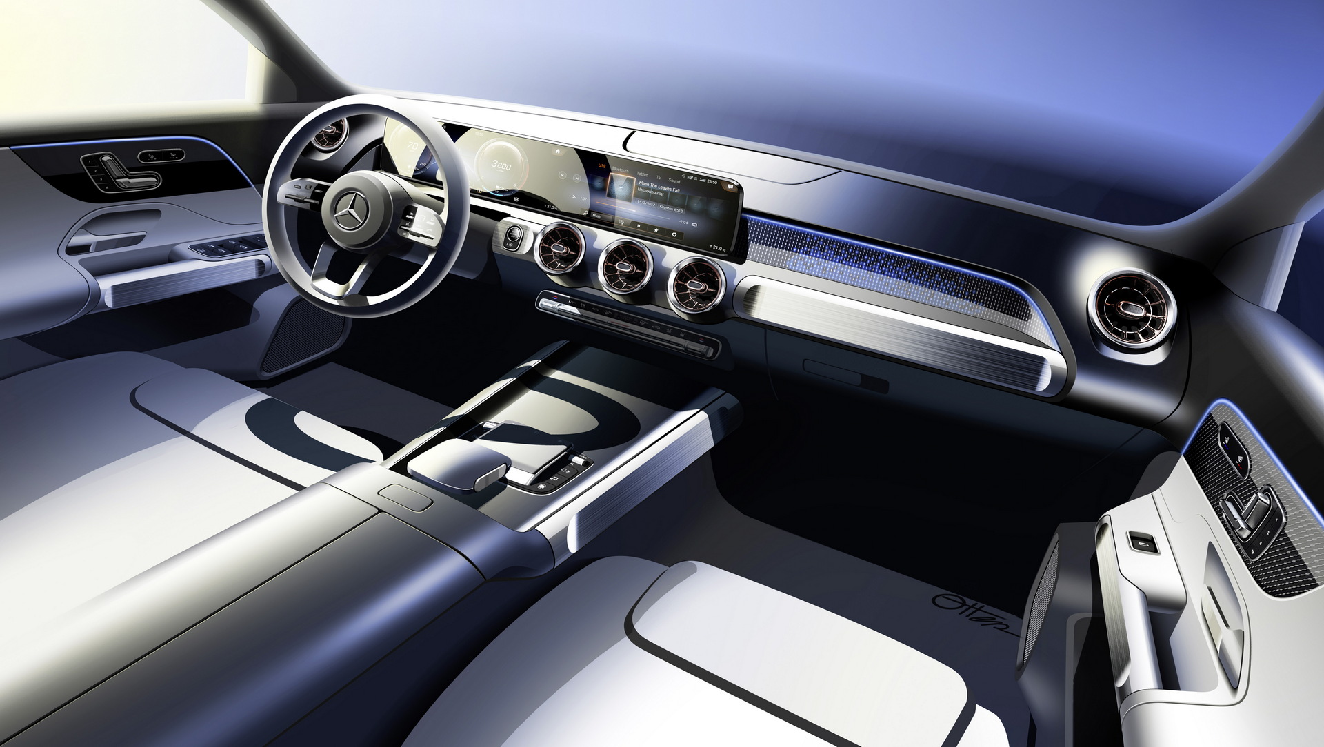 Download 2022 Mercedes-Benz EQB 350 4Matic - Design Sketch HD Wallpaper 1920x1084 #67