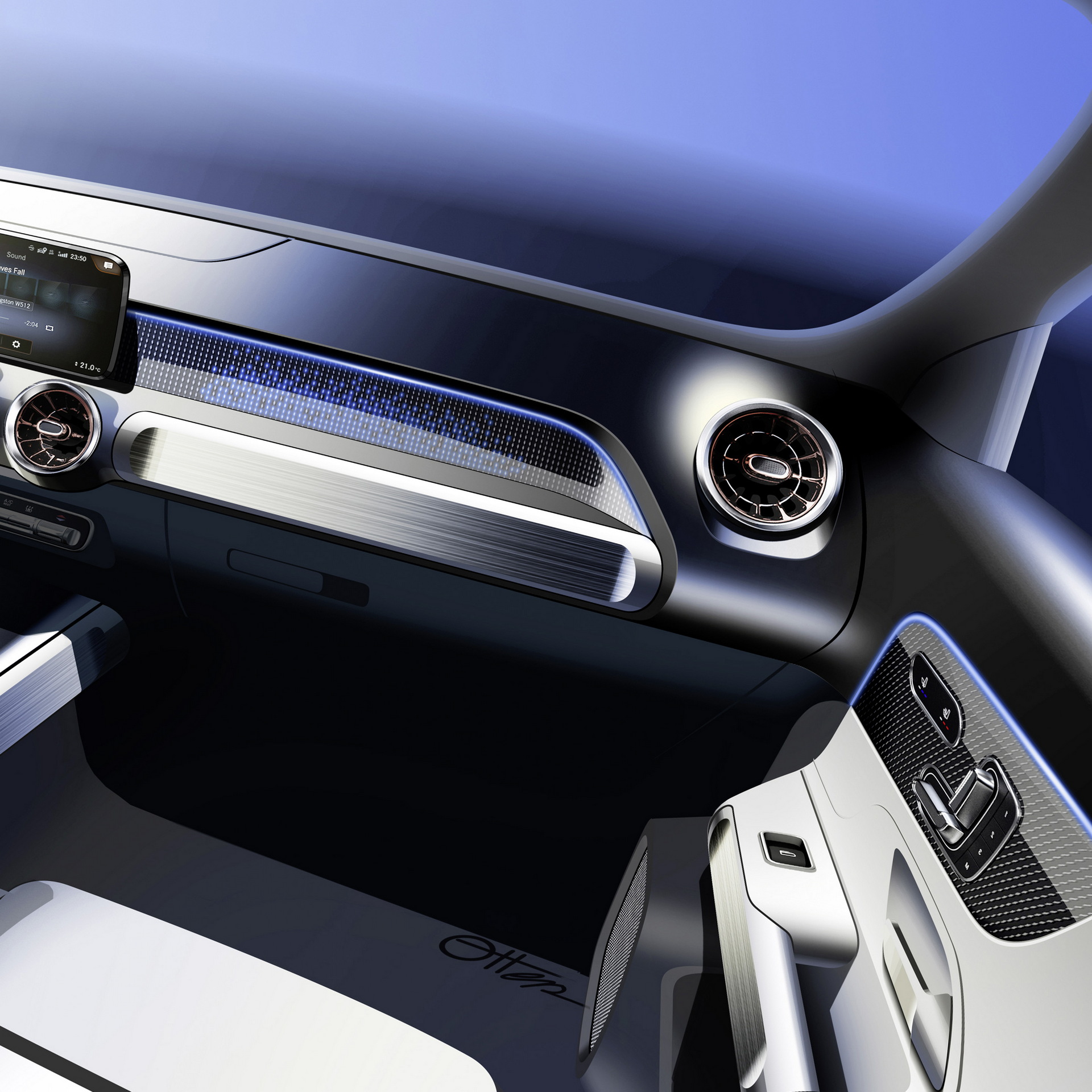 Download 2022 Mercedes-Benz EQB 350 4Matic - Design Sketch HD Wallpaper 1920x1920 #68