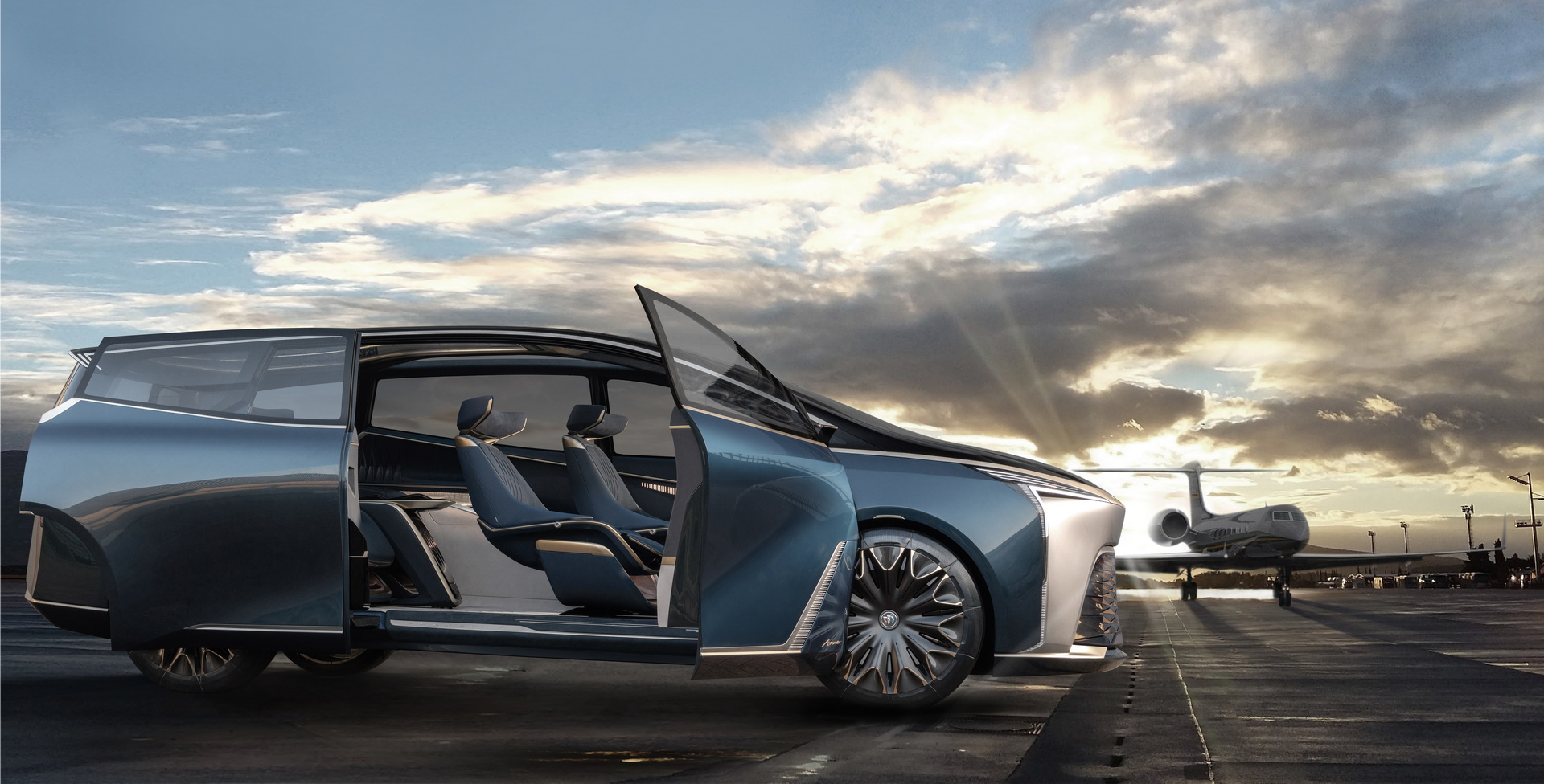 Download 2022 Buick GL8 Flagship Concept - Side HD Wallpaper 1920x976 #12
