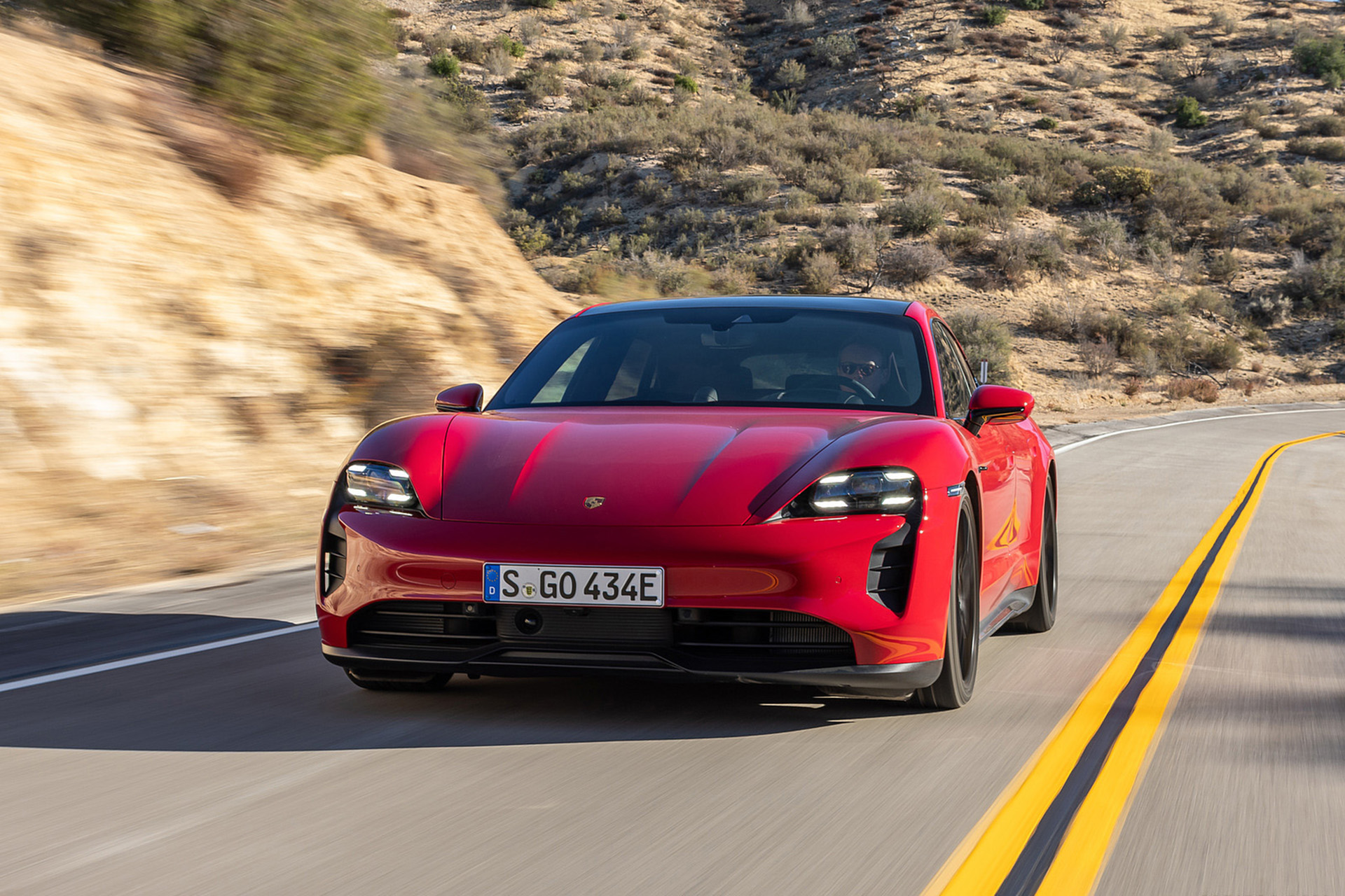 Download 2022 Porsche Taycan GTS Sport Turismo - Front HD Wallpaper 1920x1280 #1