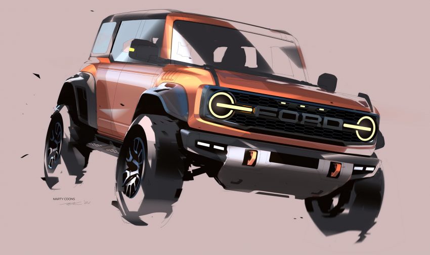 2022 Ford Bronco Raptor - Design Sketch Wallpaper 850x504 #61