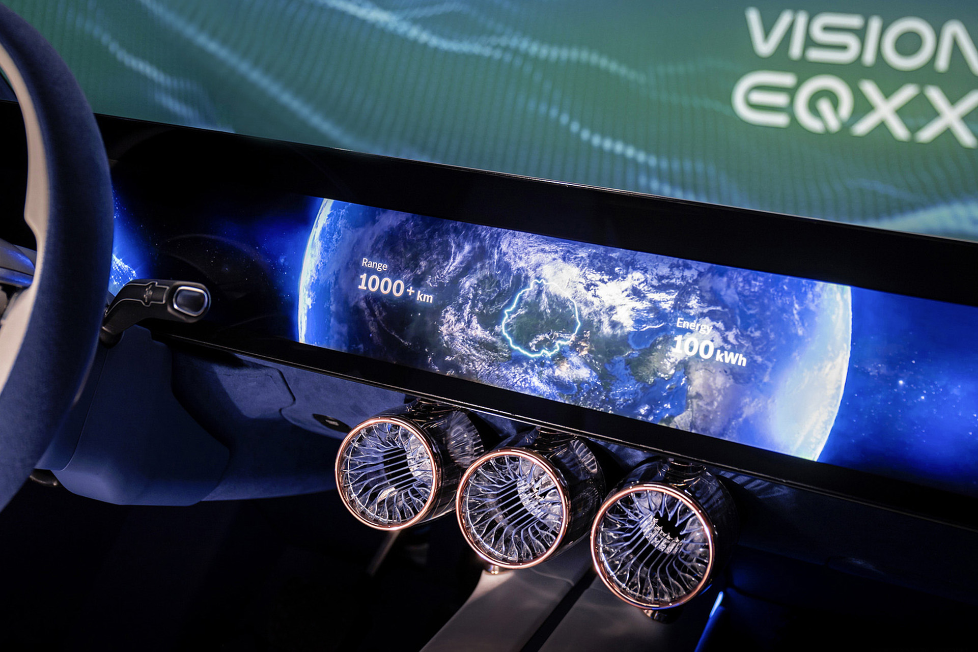 Download 2022 Mercedes-Benz Vision EQXX - Central Console HD Wallpaper 1921x1281 #119