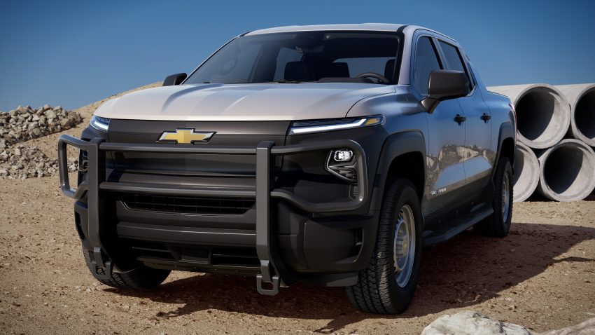 2024 Chevrolet Silverado EV WT - Front Three-Quarter Wallpaper 850x478 #4