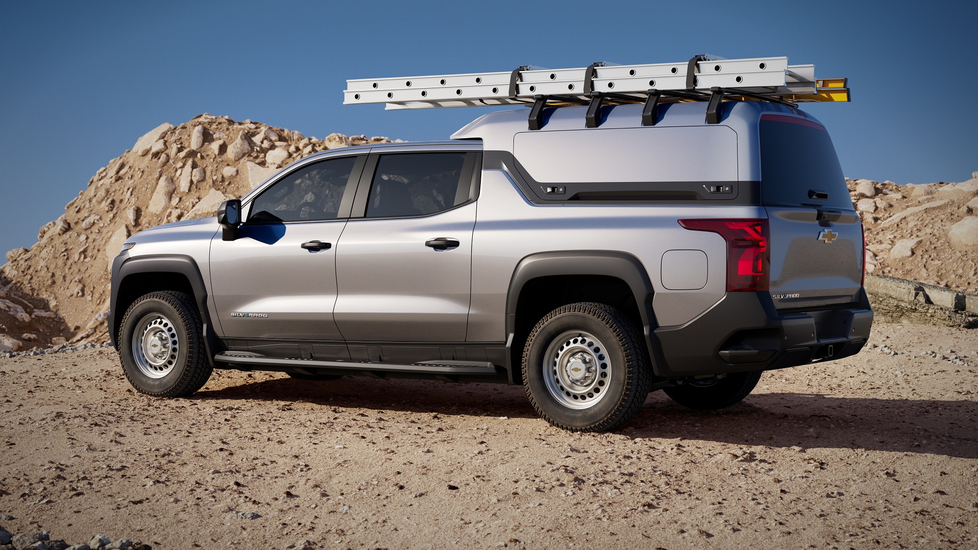 Download 2024 Chevrolet Silverado EV WT - Side HD Wallpaper 1920x1079 #14