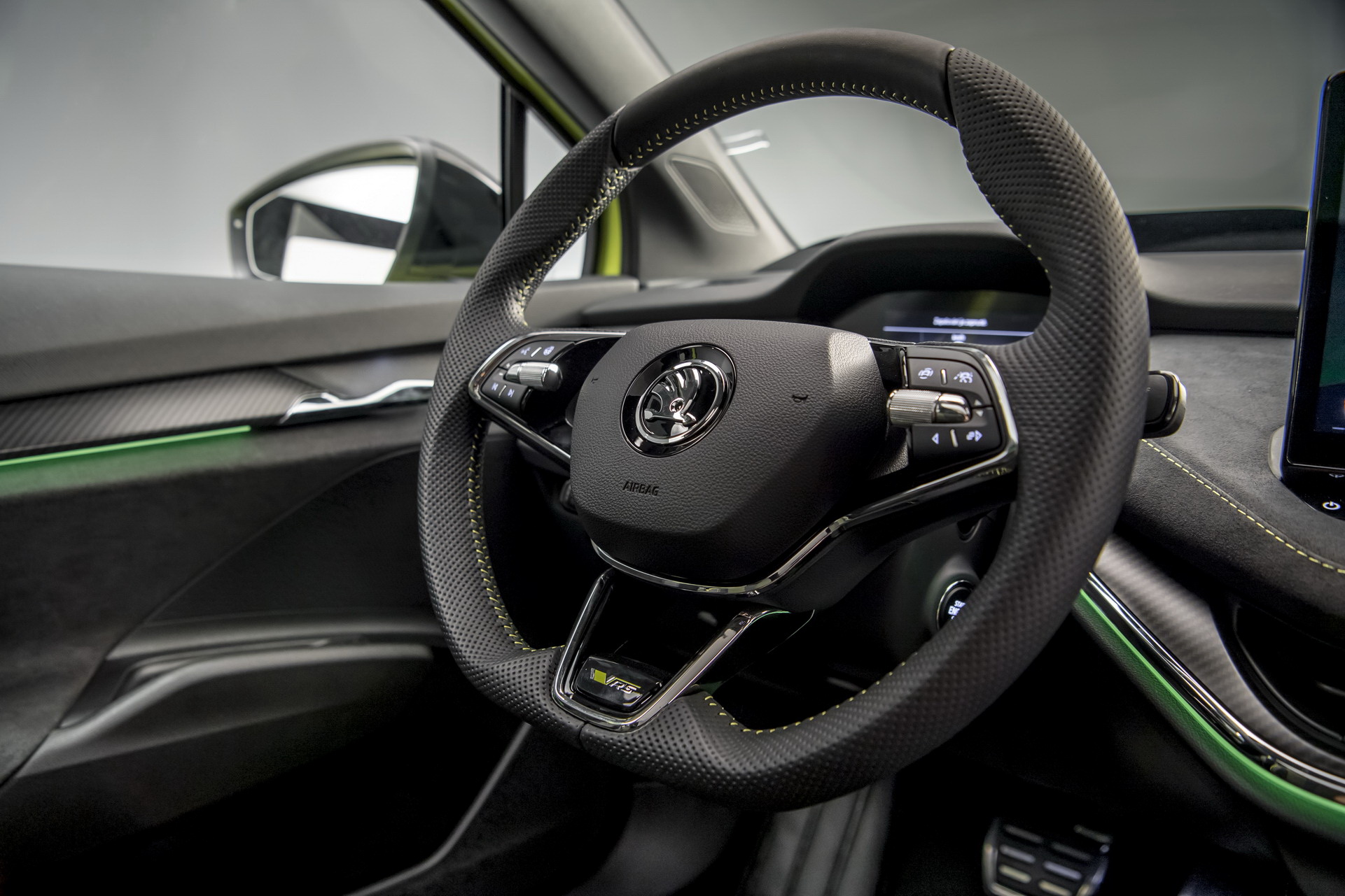 Download 2022 Skoda Enyaq Coupe RS iV - Interior, Steering Wheel HD Wallpaper 1921x1281 #31
