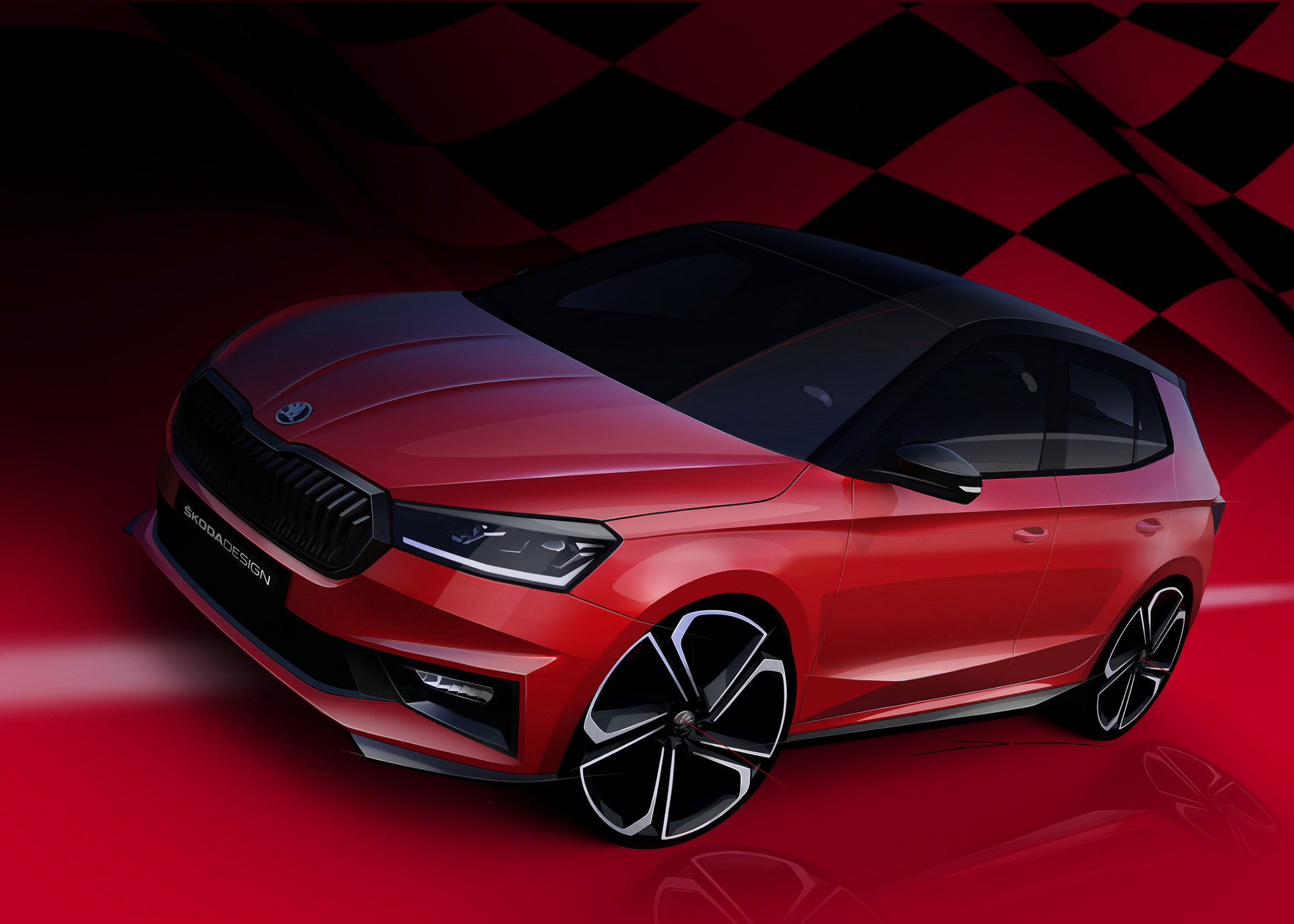 Download 2022 Skoda Fabia Monte Carlo - Design Sketch HD Wallpaper 1920x1371 #18