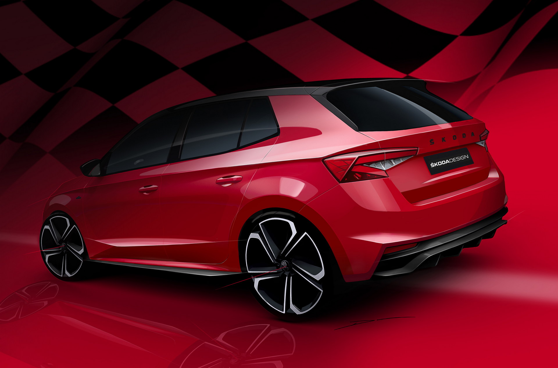 Download 2022 Skoda Fabia Monte Carlo - Design Sketch HD Wallpaper 1920x1266 #19