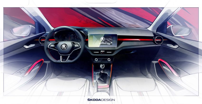 2022 Skoda Fabia Monte Carlo - Design Sketch Wallpaper 850x438 #25