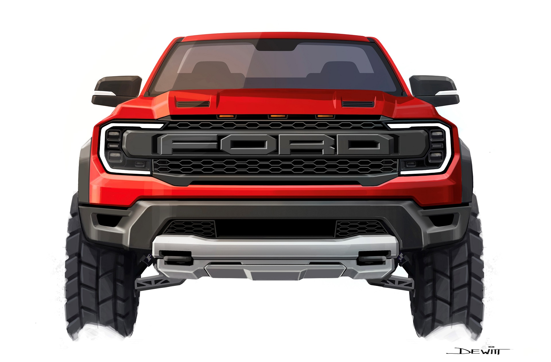Download 2023 Ford Ranger Raptor - Design Sketch HD Wallpaper 1920x1261 #61