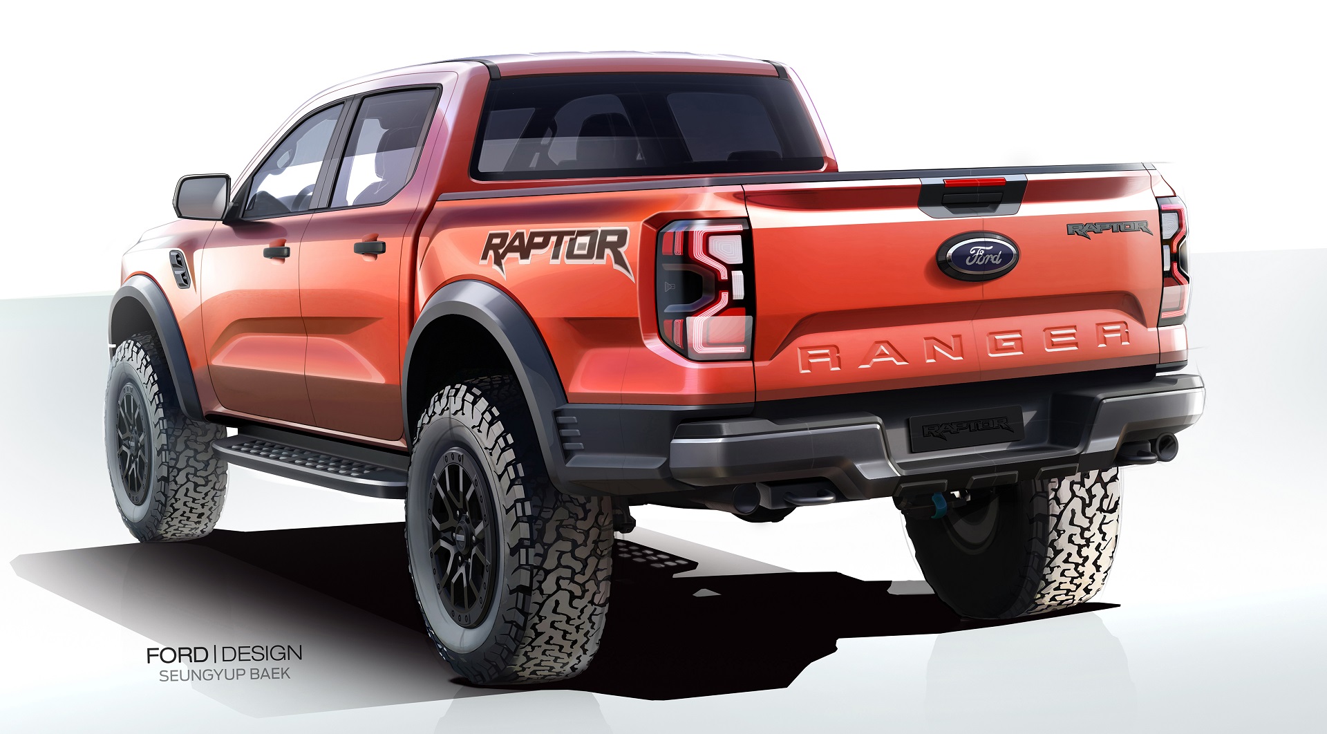Download 2023 Ford Ranger Raptor - Design Sketch HD Wallpaper 1920x1062 #62