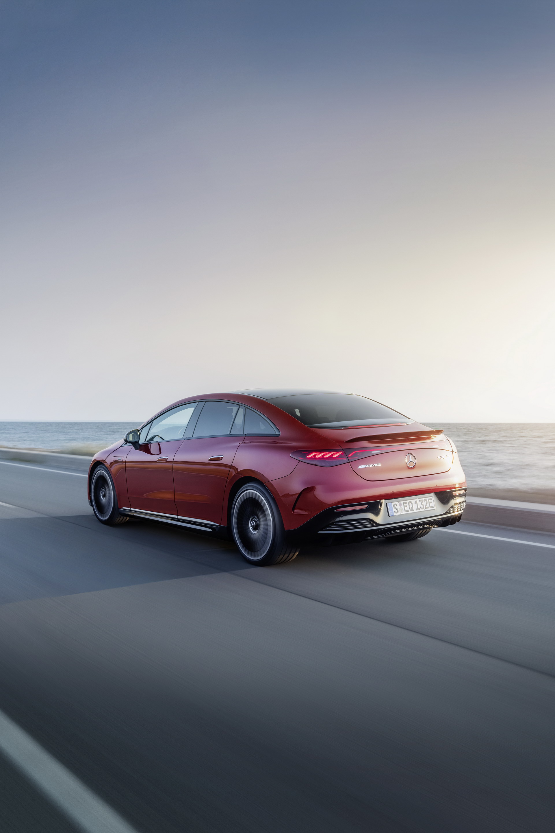 Download 2023 Mercedes-AMG EQE 43 4Matic - Rear Three-Quarter HD Phone Wallpaper 1921x2880 #6