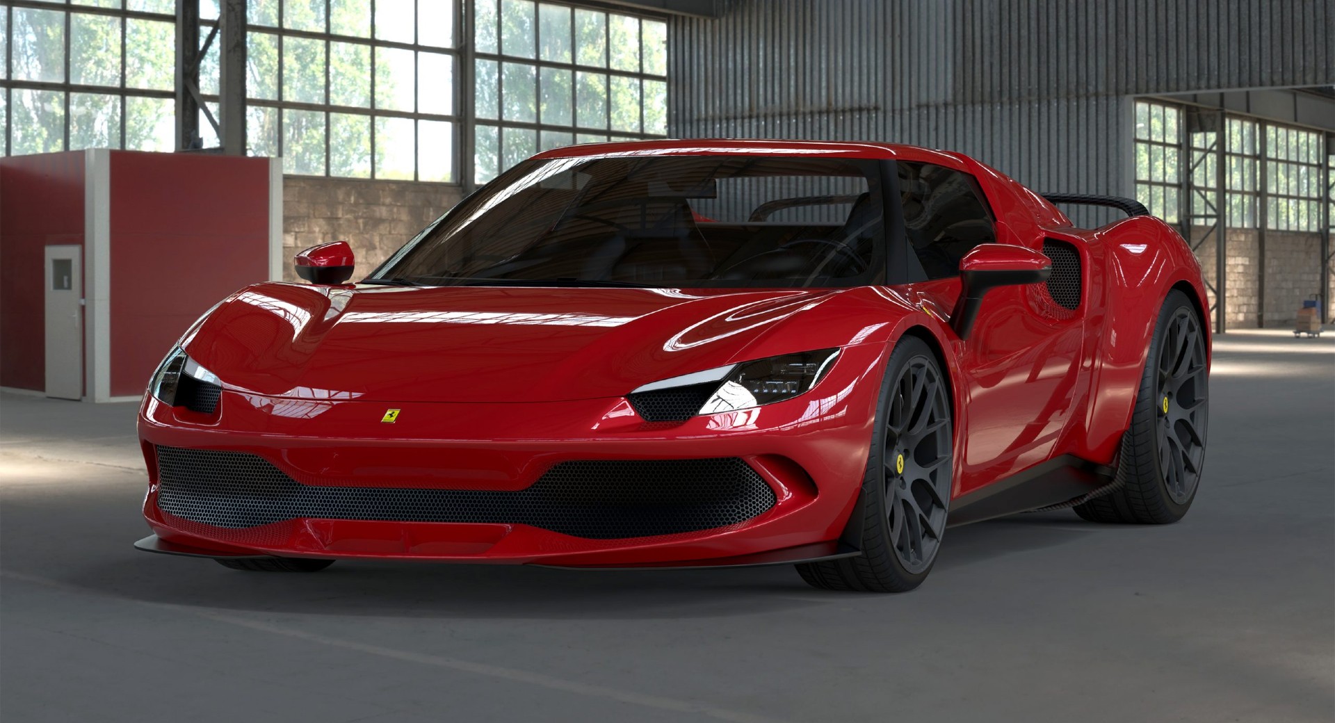 Download 2022 Ferrari 296 GTB Squalo by DMC - Front Three-Quarter HD Wallpaper 1920x1040 #2