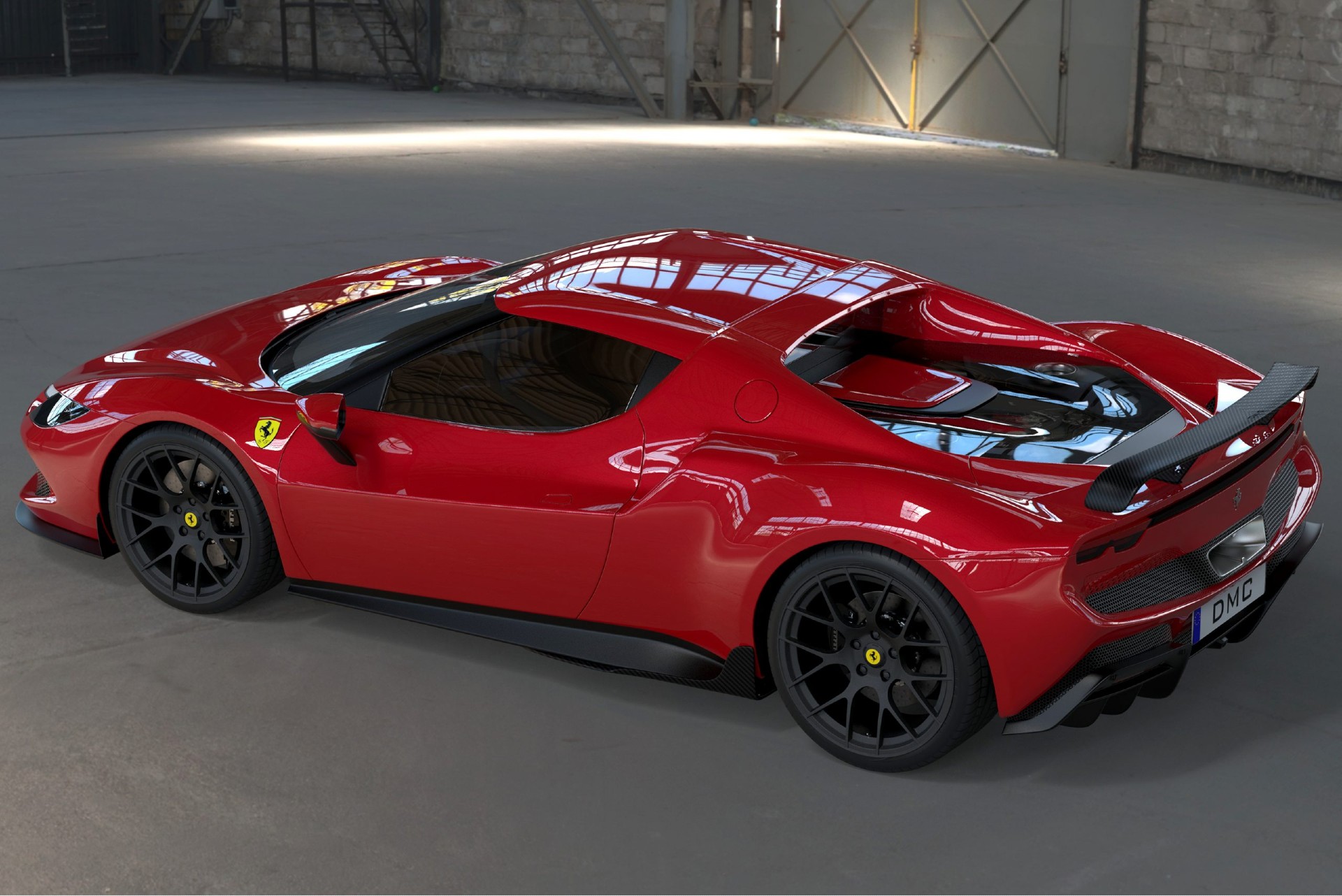 Download 2022 Ferrari 296 GTB Squalo by DMC - Rear Three-Quarter HD Wallpaper 1920x1282 #4