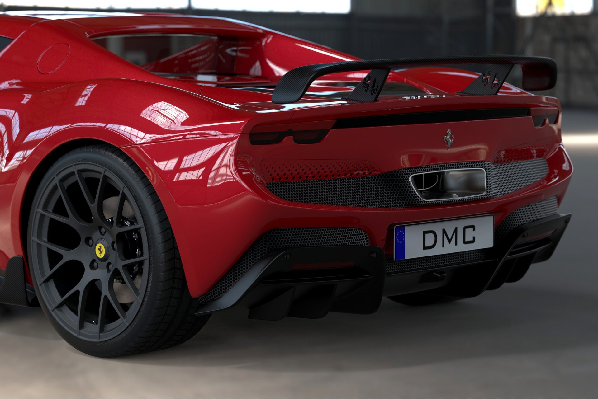 Download 2022 Ferrari 296 GTB Squalo by DMC - Rear HD Wallpaper 1920x1282 #10