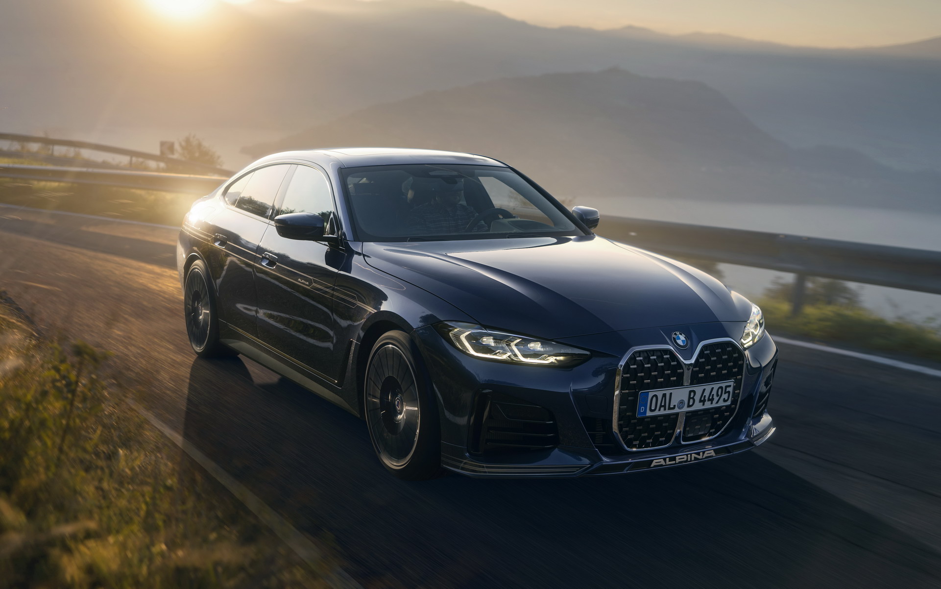 Download 2023 Alpina B4 Gran Coupe - Front Three-Quarter HD Wallpaper 1921x1202 #2