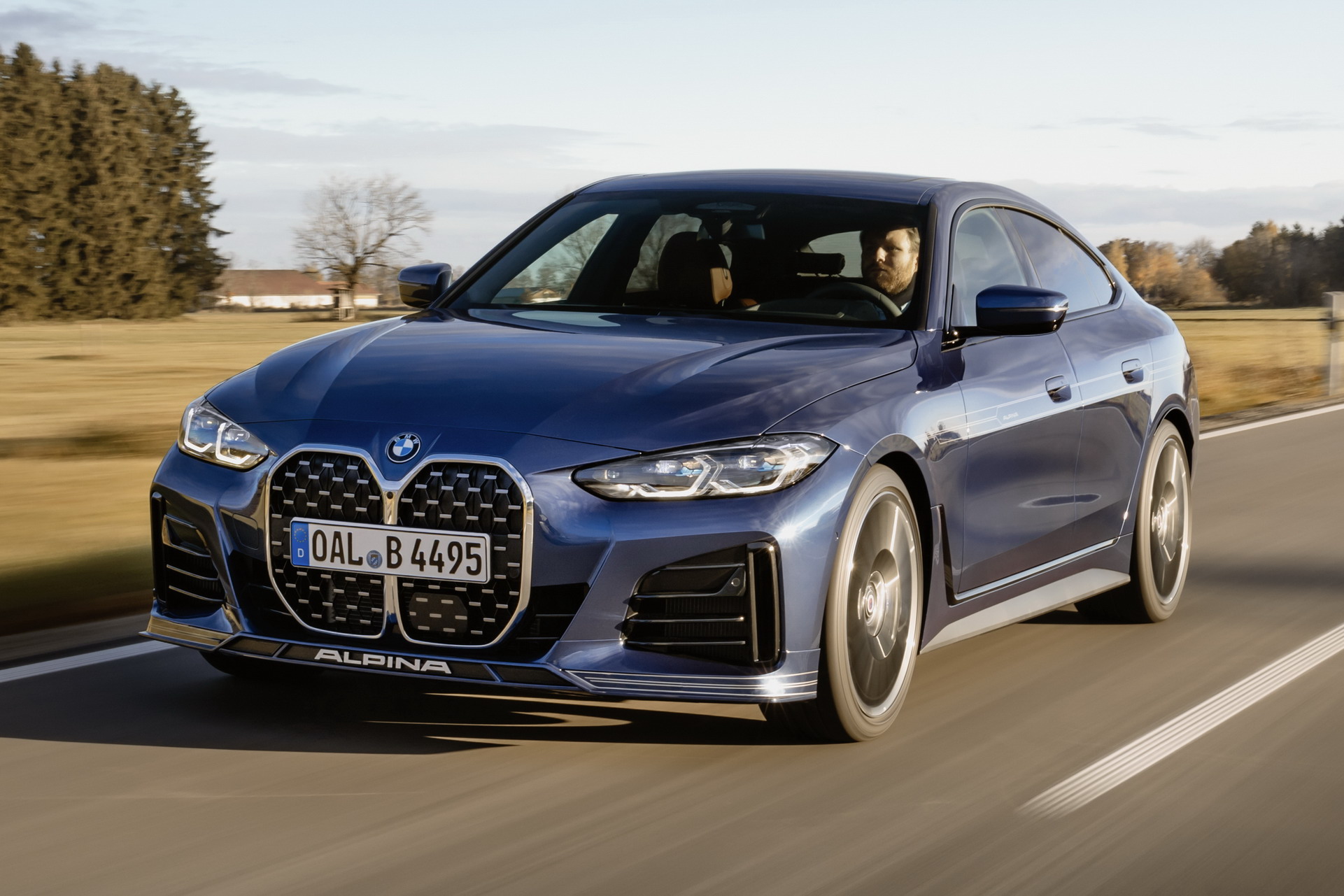 Download 2023 Alpina B4 Gran Coupe - Front Three-Quarter HD Wallpaper 1921x1281 #13