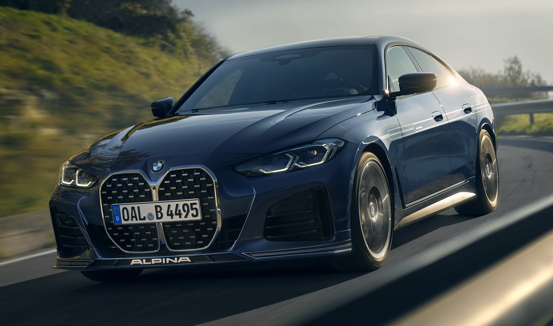 Download 2023 Alpina B4 Gran Coupe - Front Three-Quarter HD Wallpaper 1921x1135 #10