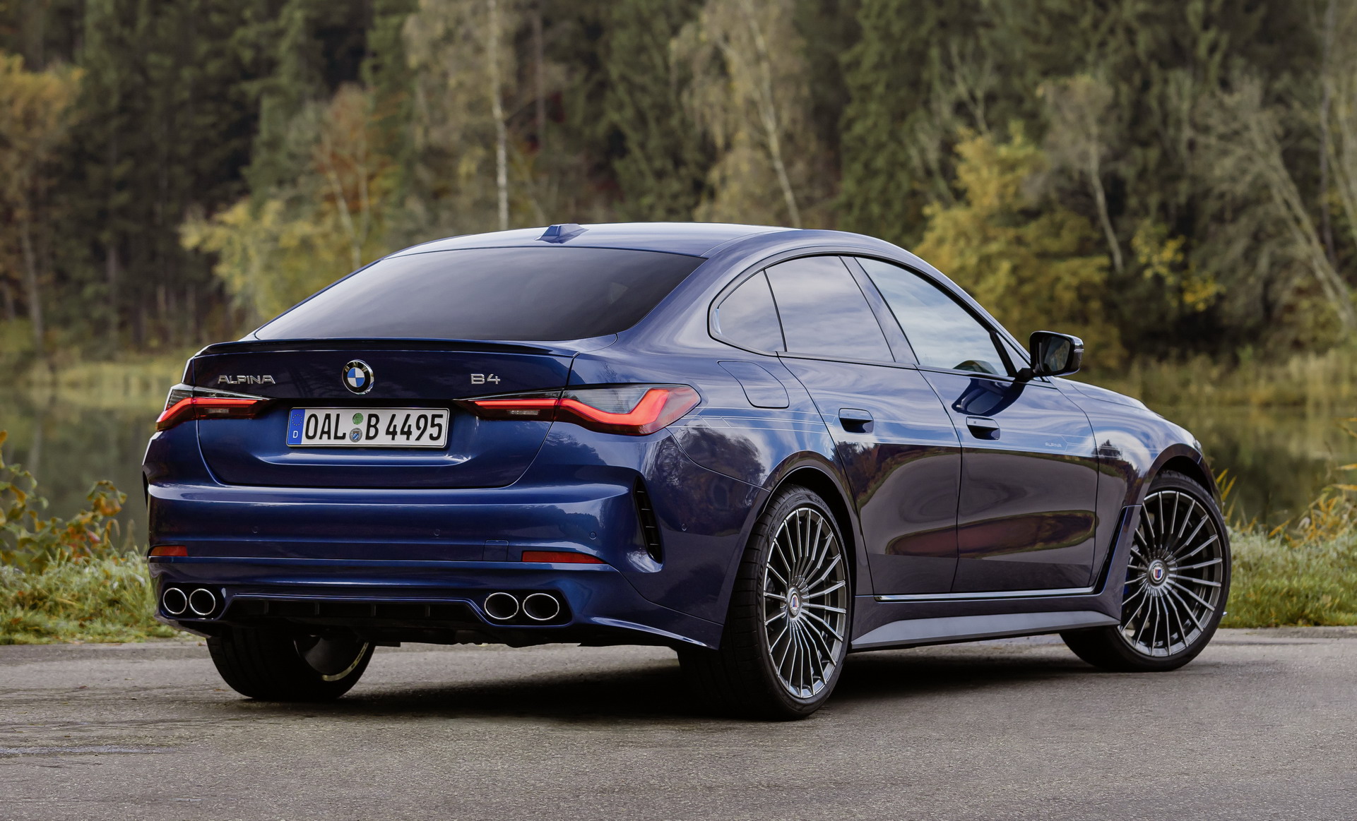 Download 2023 Alpina B4 Gran Coupe - Rear Three-Quarter HD Wallpaper 1921x1163 #28