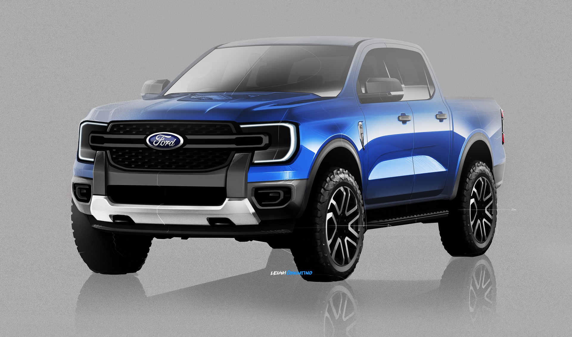 Download 2023 Ford Ranger XLT - AU version - Design Sketch HD Wallpaper 1920x1131 #19