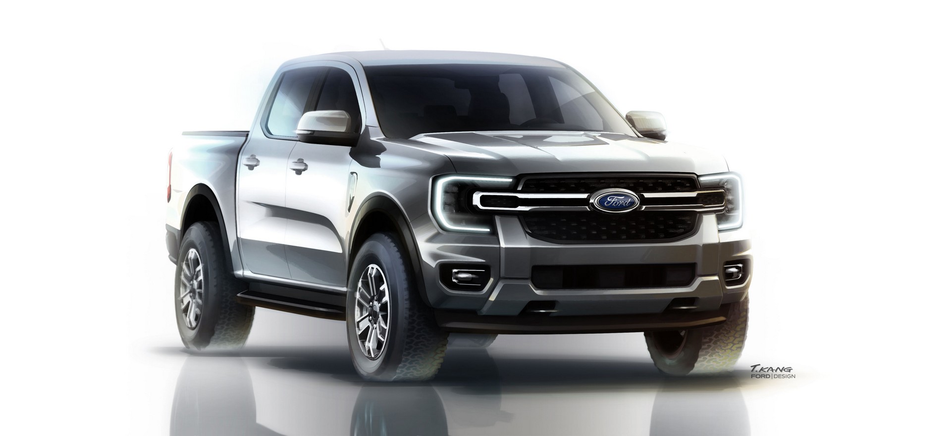 Download 2023 Ford Ranger XLT - AU version - Design Sketch HD Wallpaper 1920x881 #21
