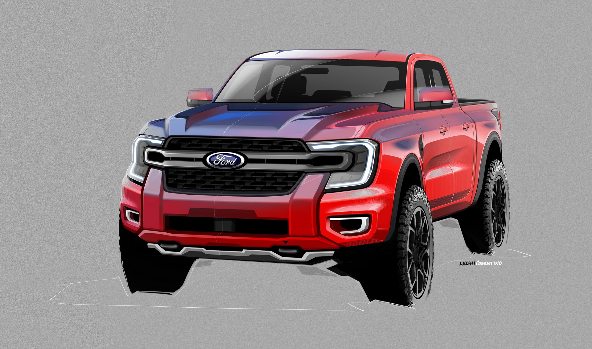Download 2023 Ford Ranger XLT - AU version - Design Sketch HD Wallpaper 1920x1131 #24
