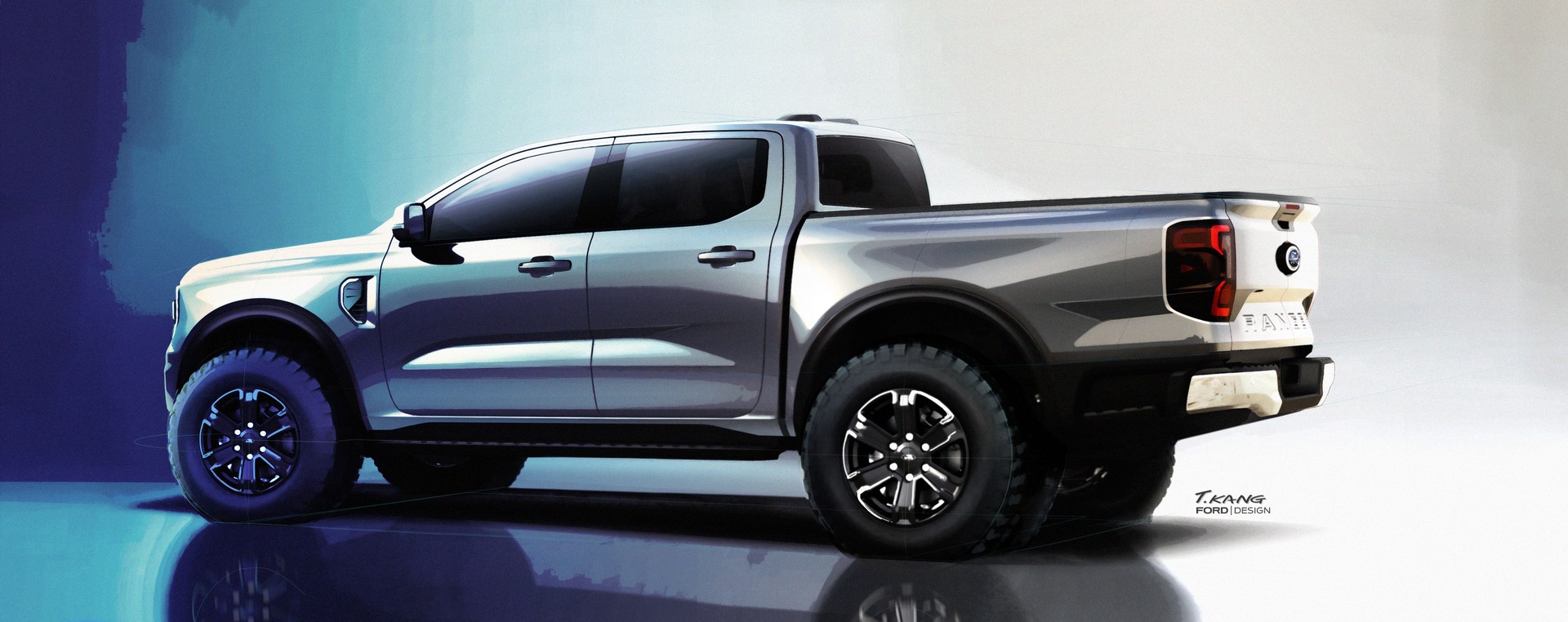Download 2023 Ford Ranger XLT - AU version - Design Sketch HD Wallpaper 1920x762 #25